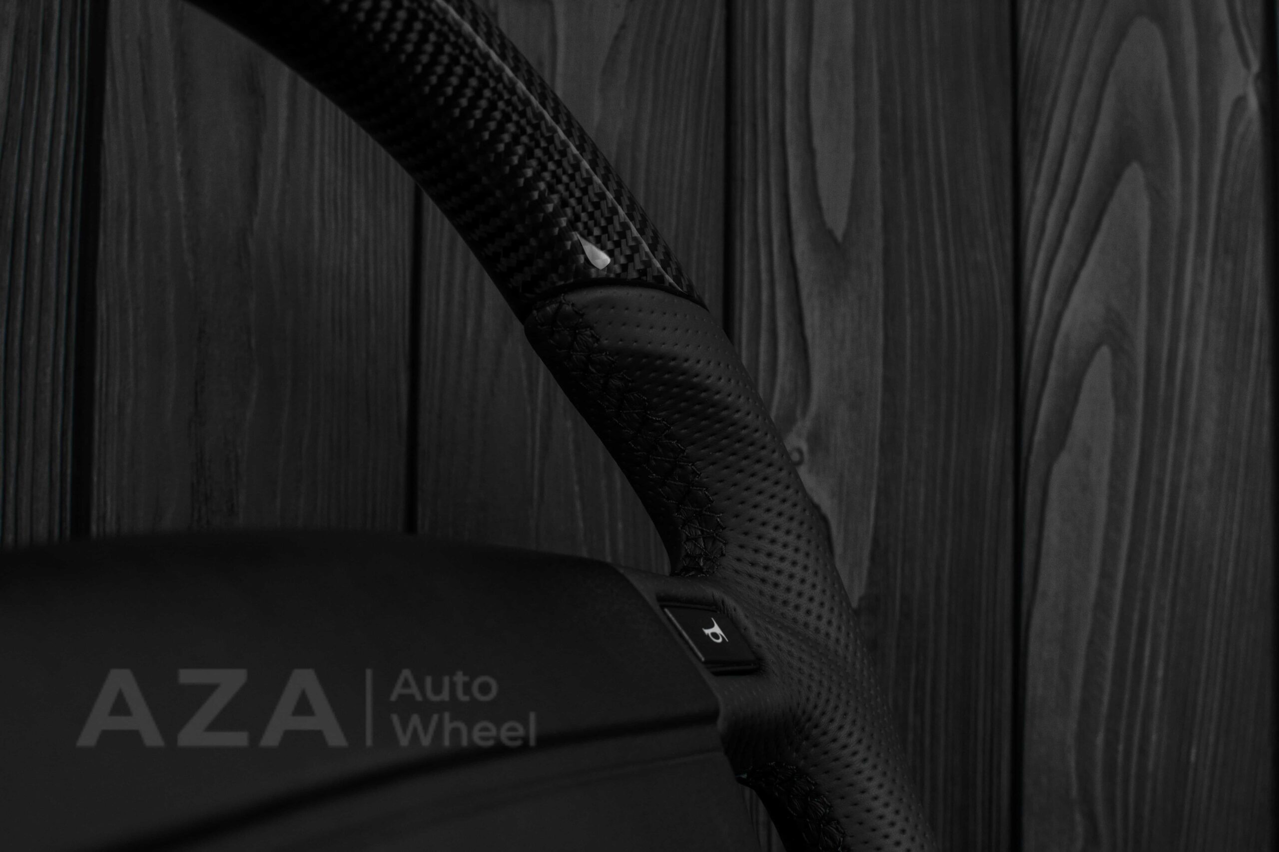 Steering wheel Fox Body Ford Mustang GT Cobra SVT Saleen Carbon fiber/Perforated leather/Teal Stripe - Image 17