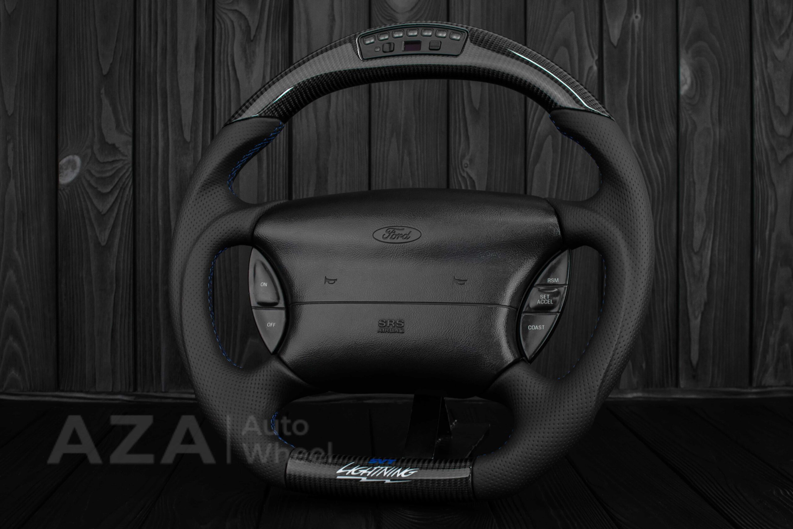 Steering wheel Ford F150 Lightning SVT/Ranger/Explorer 99-2004 Carbon Fiber/Perforated leather/Rev LED - Image 5