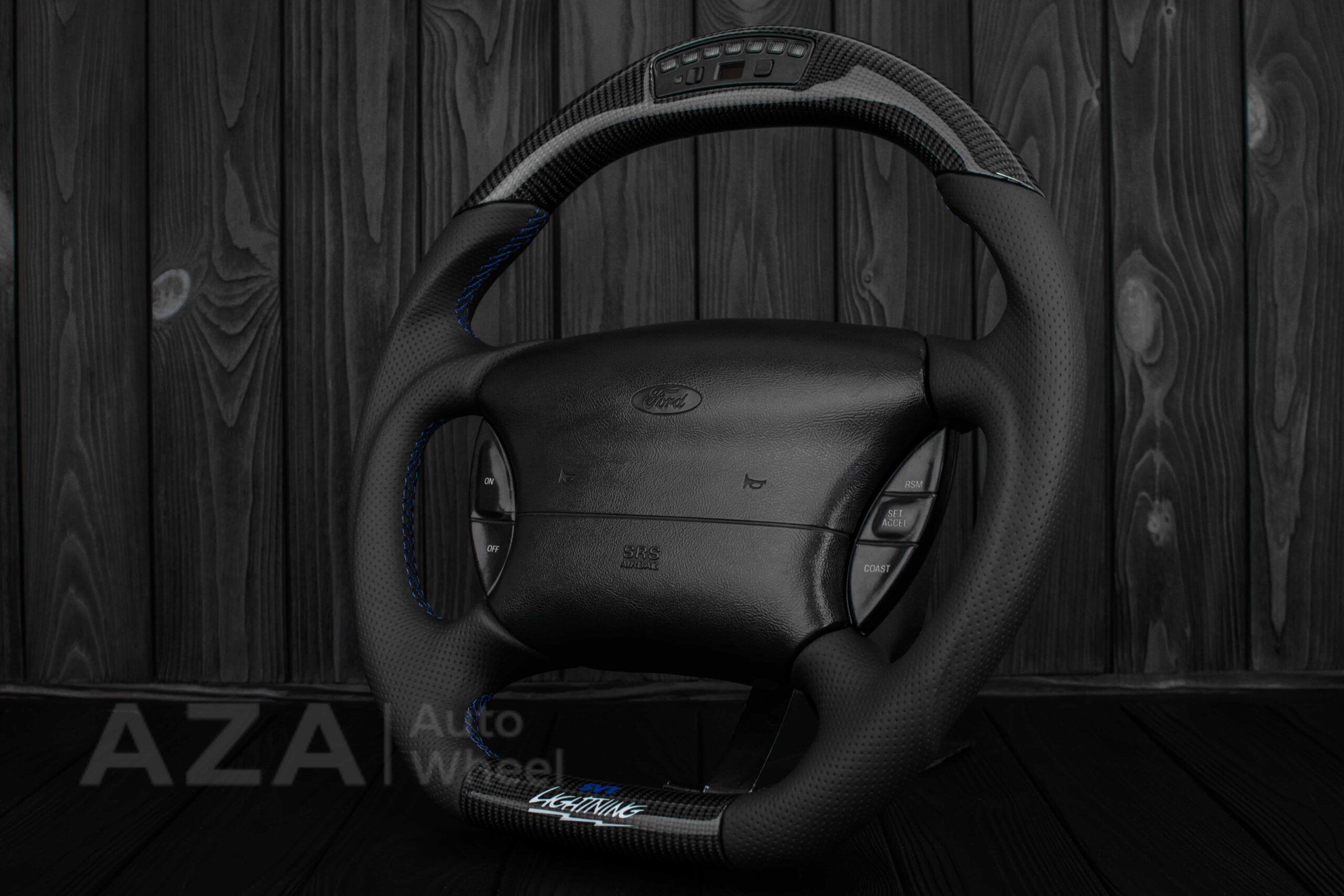 Steering wheel Ford F150 Lightning SVT/Ranger/Explorer 99-2004 Carbon Fiber/Perforated leather/Rev LED - Image 6