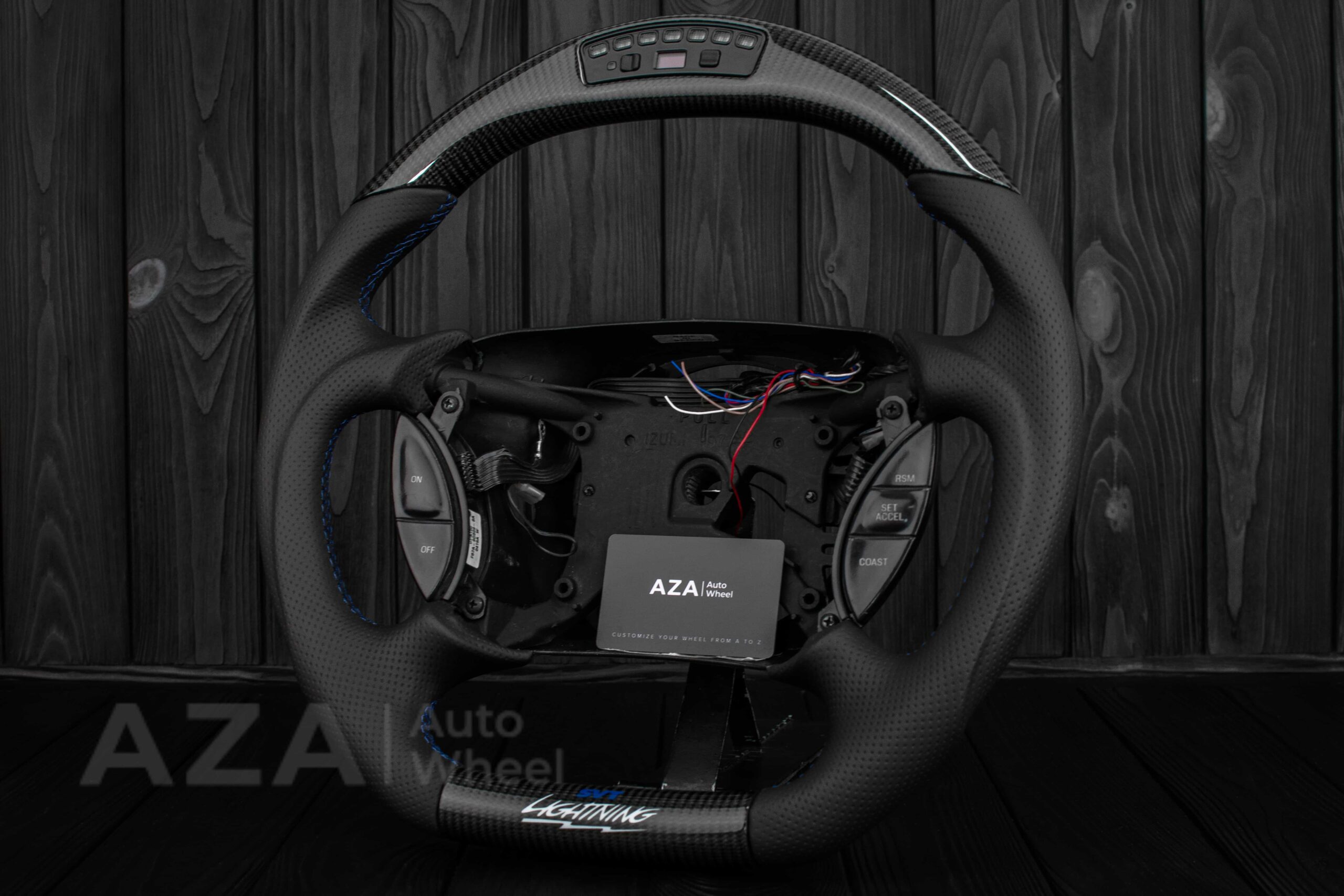 Steering wheel Ford F150 Lightning SVT/Ranger/Explorer 99-2004 Carbon Fiber/Perforated leather/Rev LED - Image 11