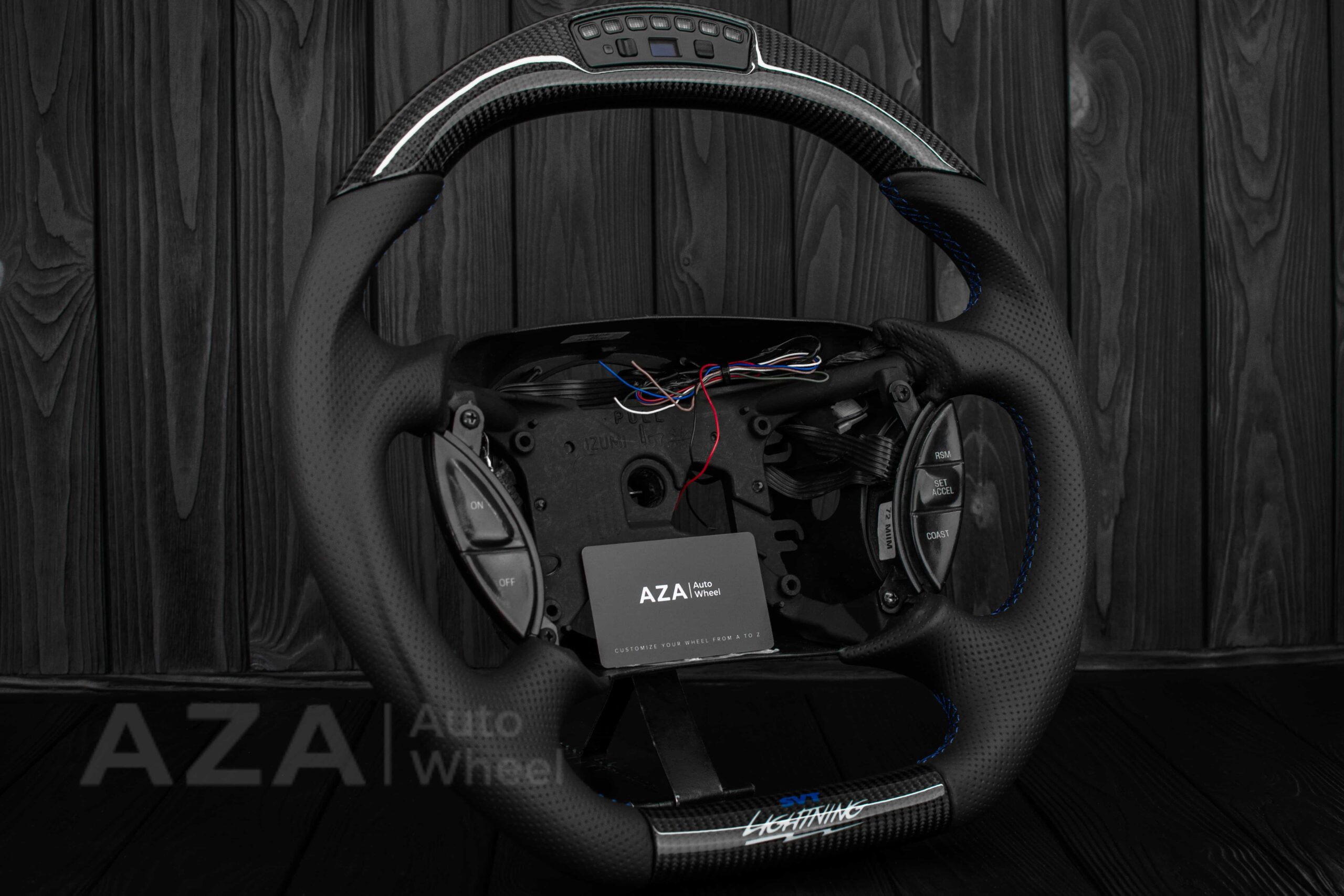 Steering wheel Ford F150 Lightning SVT/Ranger/Explorer 99-2004 Carbon Fiber/Perforated leather/Rev LED - Image 10