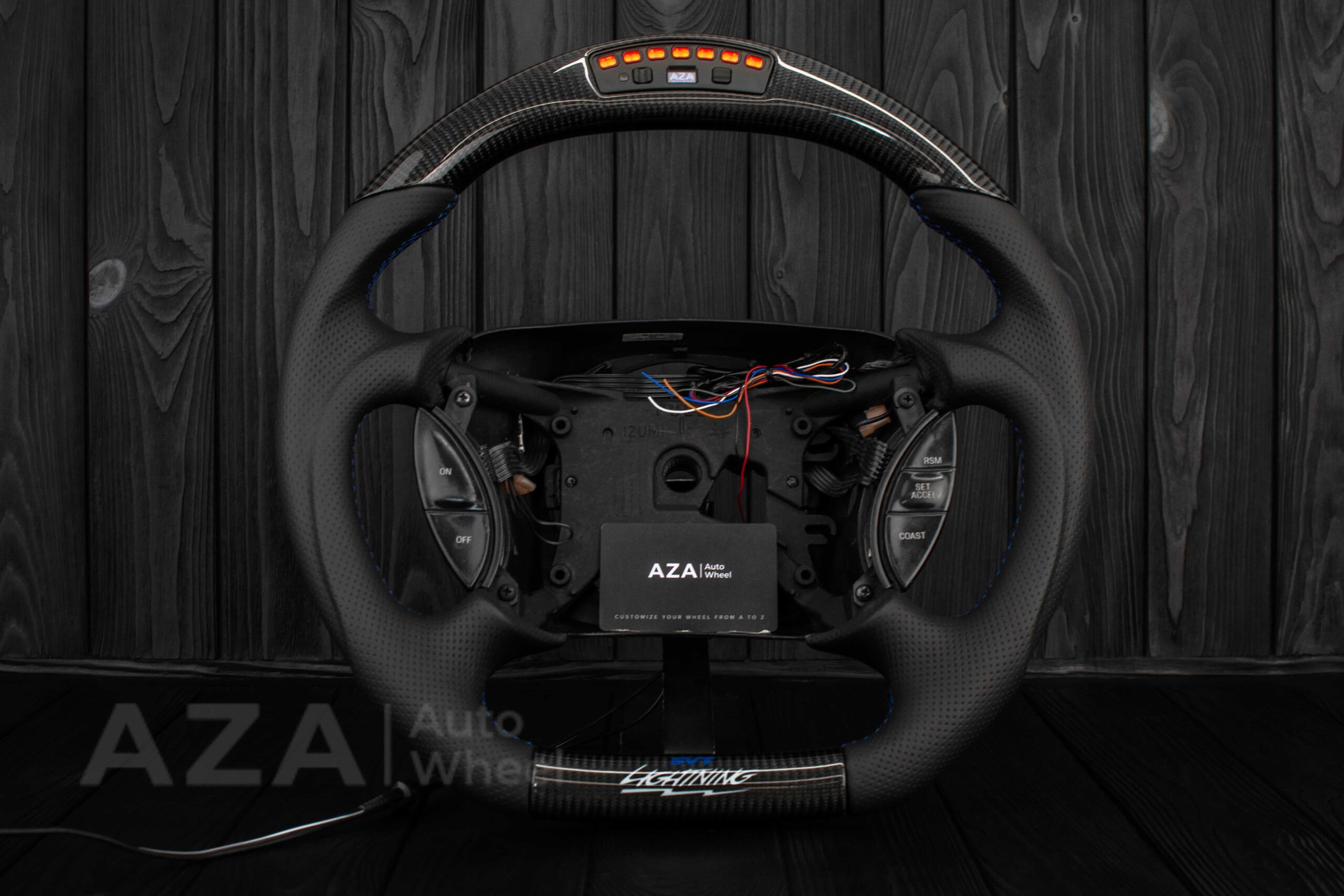 Steering wheel Ford F150 Lightning SVT/Ranger/Explorer 99-2004 Carbon Fiber/Perforated leather/Rev LED - Image 8