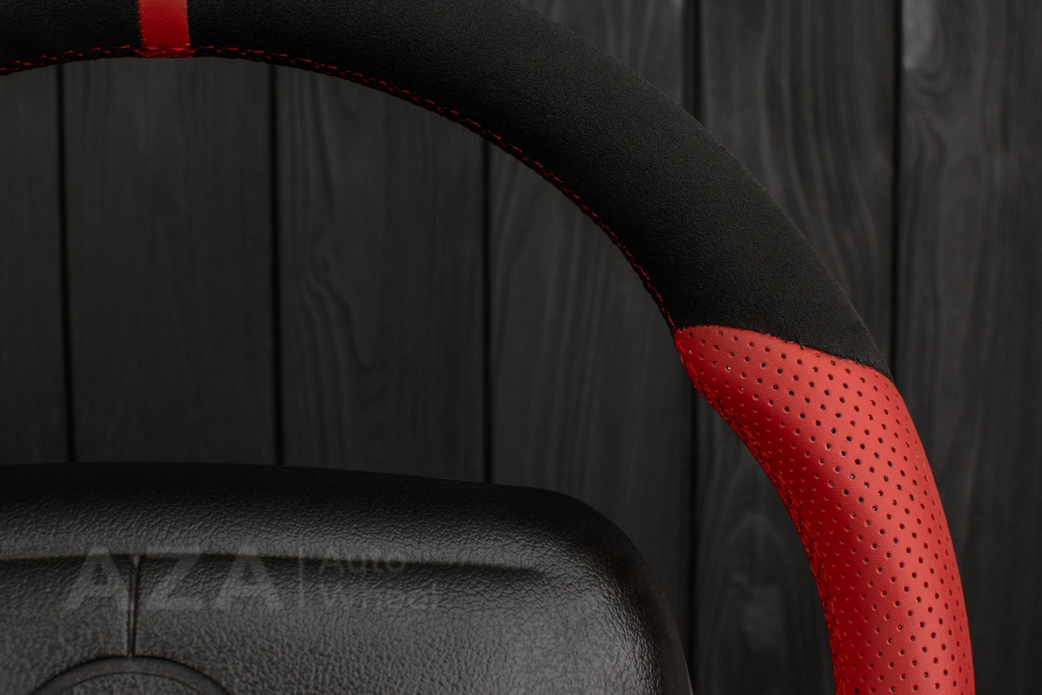 Steering wheel 1994-1996 Corvette C4 Camaro Z28 Napa/Red Perforated leather/Alcantara/Red stripe - Image 7