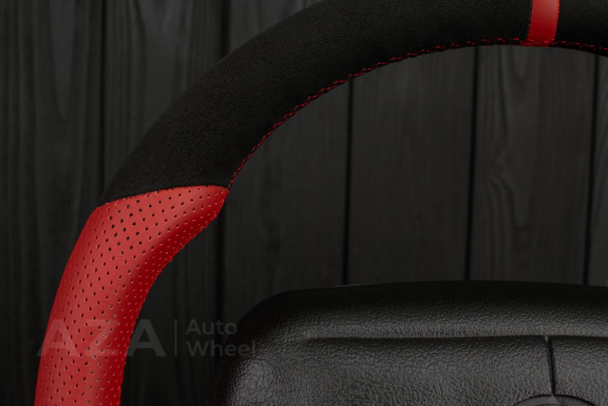 Steering wheel 1994-1996 Corvette C4 Camaro Z28 Napa/Red Perforated leather/Alcantara/Red stripe - Image 8