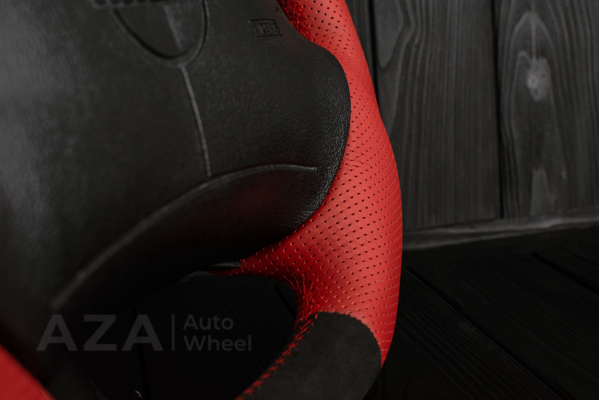 Steering wheel 1994-1996 Corvette C4 Camaro Z28 Napa/Red Perforated leather/Alcantara/Red stripe - Image 9