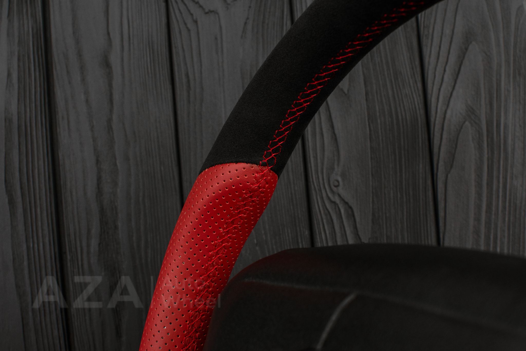 Steering wheel 1994-1996 Corvette C4 Camaro Z28 Napa/Red Perforated leather/Alcantara/Red stripe - Image 10