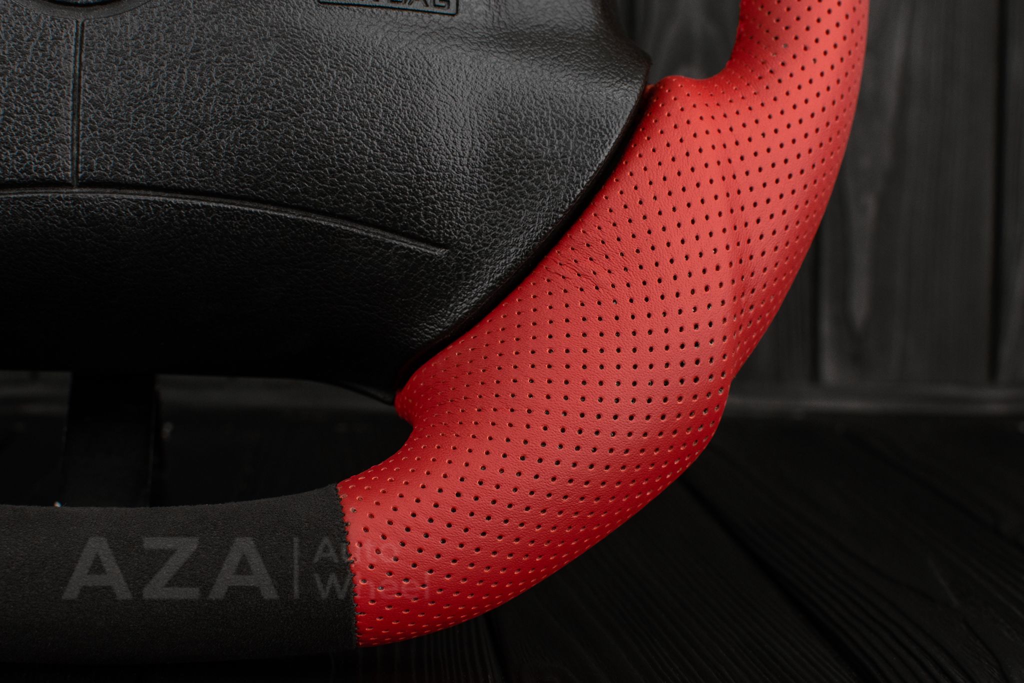 Steering wheel 1994-1996 Corvette C4 Camaro Z28 Napa/Red Perforated leather/Alcantara/Red stripe - Image 11