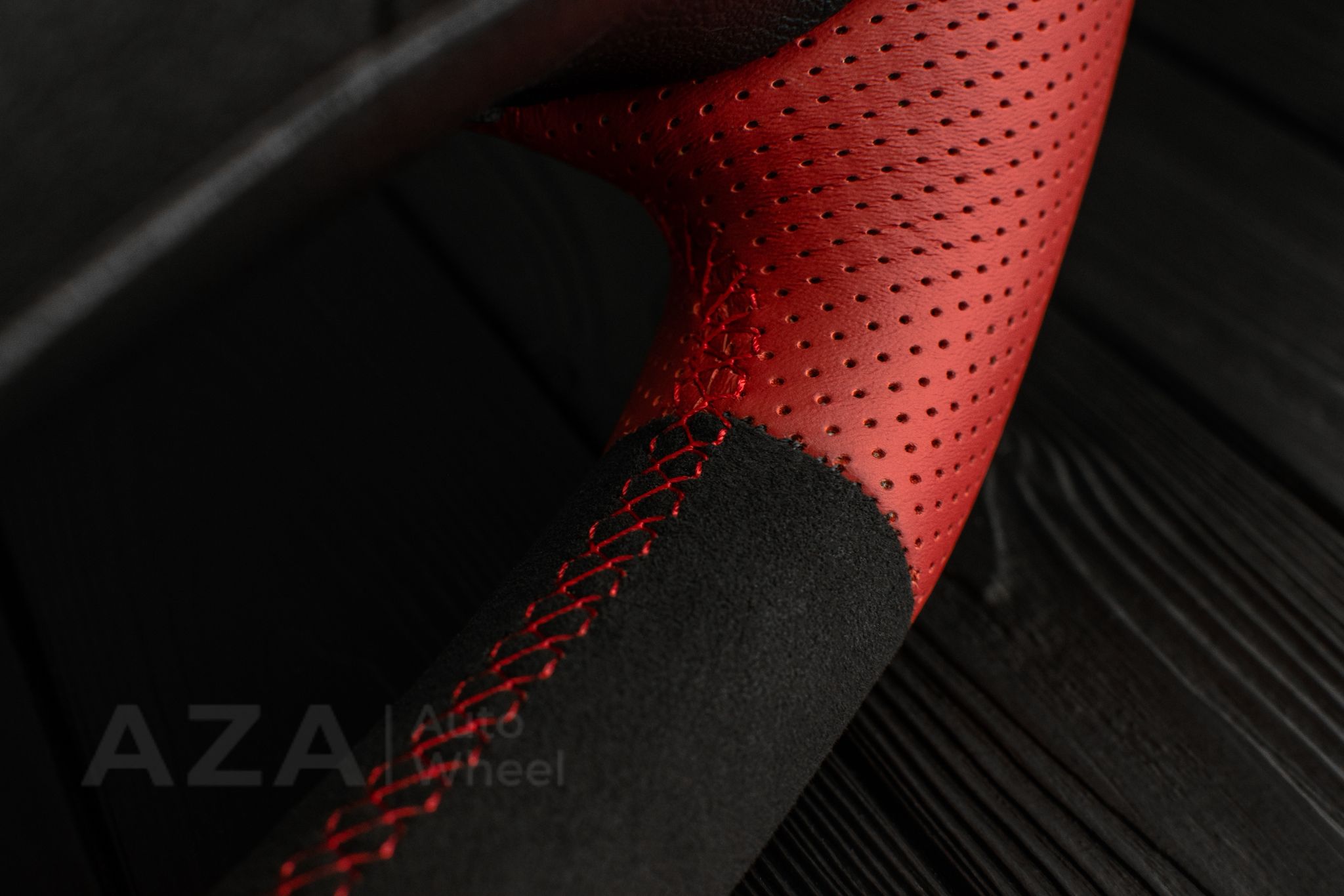 Steering wheel 1994-1996 Corvette C4 Camaro Z28 Napa/Red Perforated leather/Alcantara/Red stripe - Image 16