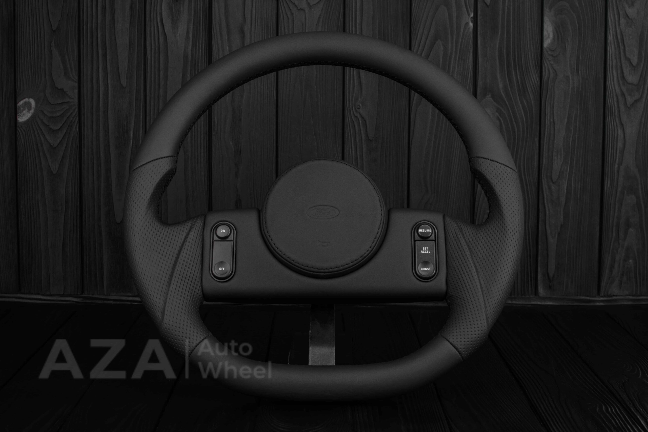 Steering Wheel 1987-1989 Fox Body Ford Mustang GT Cobra SVT Saleen Smooth leather/Perforated leather/Black stripe