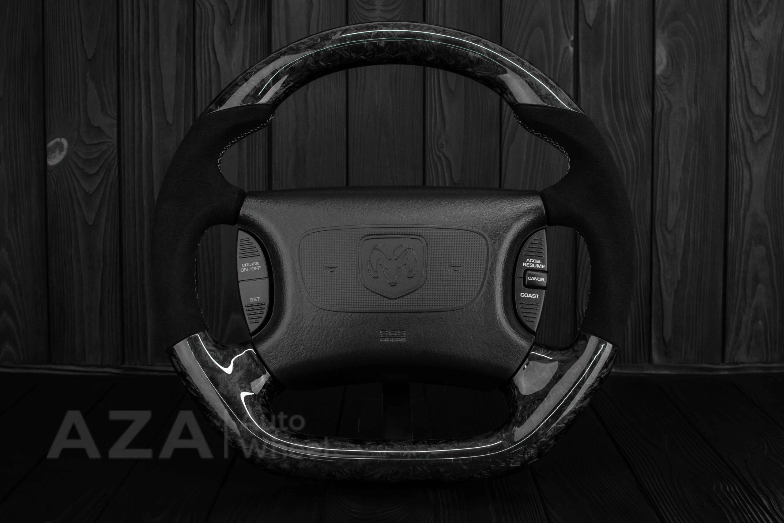 Steering wheel DODGE RAM Dakota 2ND GEN 1998-2002 Forged carbon/Italian Alcantara