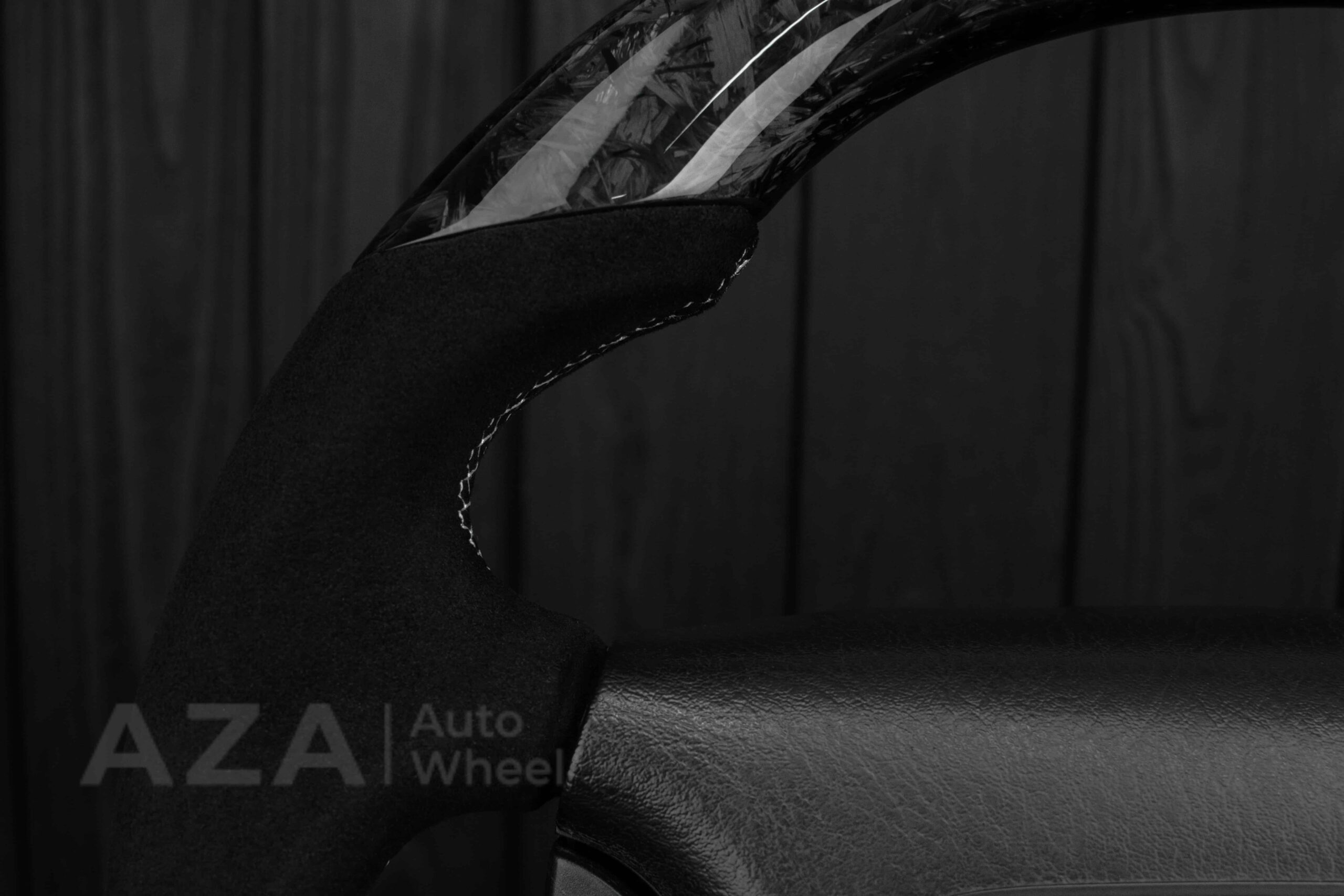 Steering wheel DODGE RAM Dakota 2ND GEN 1998-2002 Forged carbon/Italian Alcantara - Image 24
