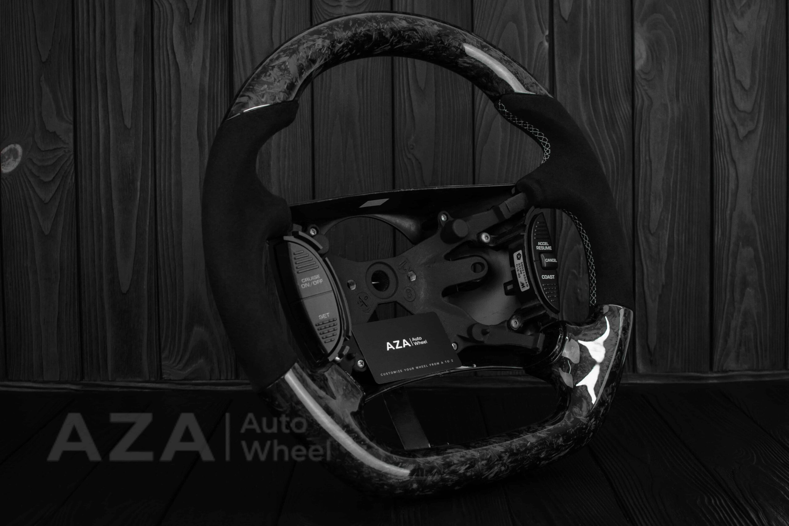 Steering wheel DODGE RAM Dakota 2ND GEN 1998-2002 Forged carbon/Italian Alcantara - Image 7