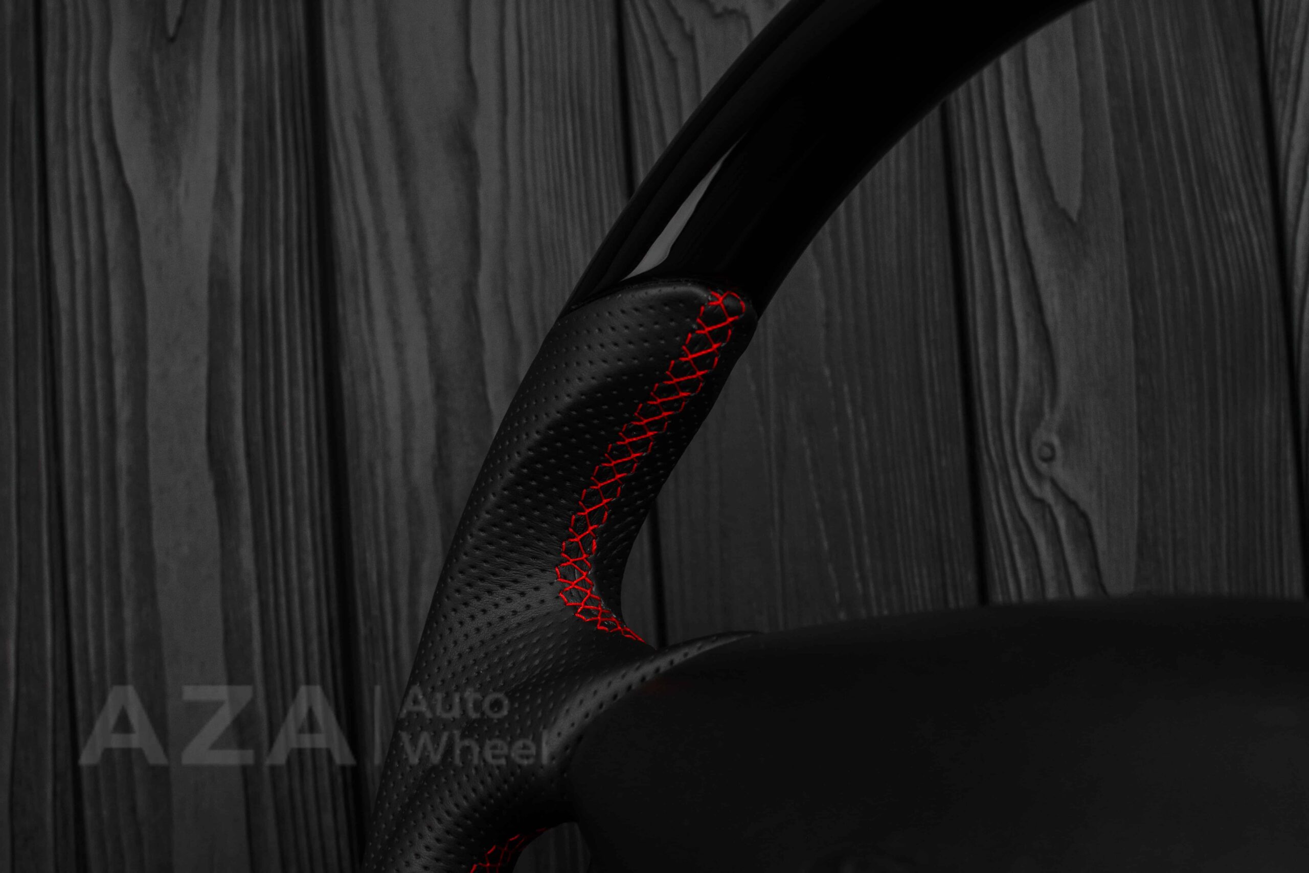 Steering wheel Ford Lightning/Ranger/Explorer 99-2004 Piano Black/Napa leather/Red Stitch - Image 20