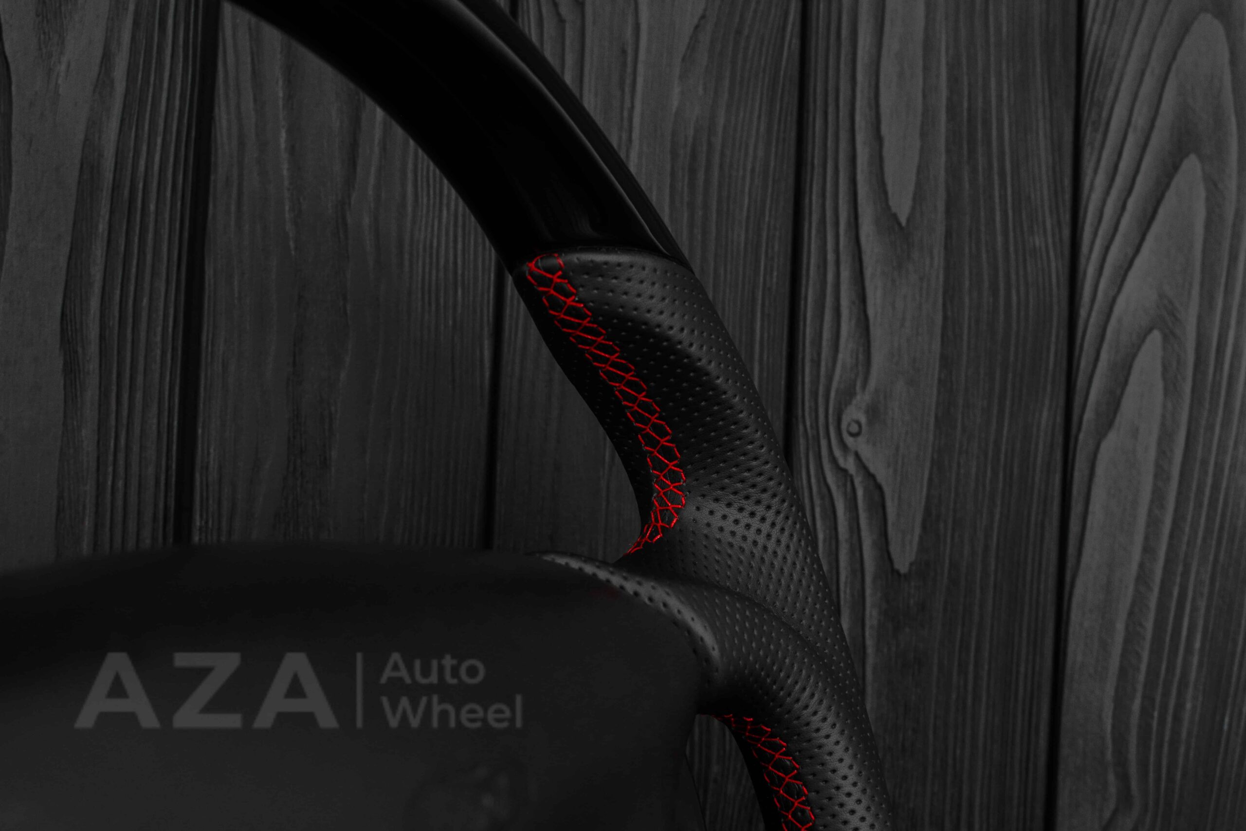 Steering wheel Ford Lightning/Ranger/Explorer 99-2004 Piano Black/Napa leather/Red Stitch - Image 17
