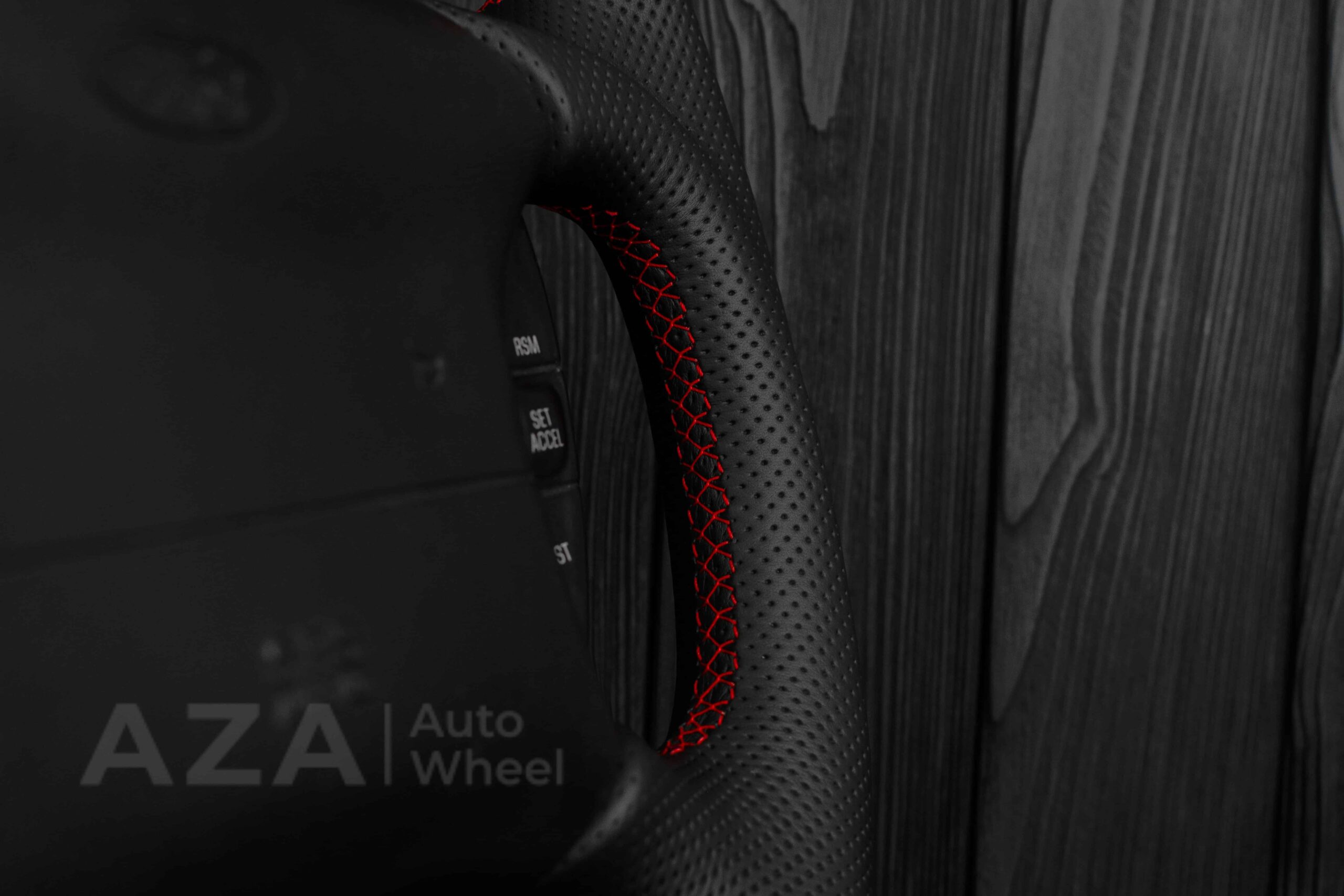 Steering wheel Ford Lightning/Ranger/Explorer 99-2004 Piano Black/Napa leather/Red Stitch - Image 16