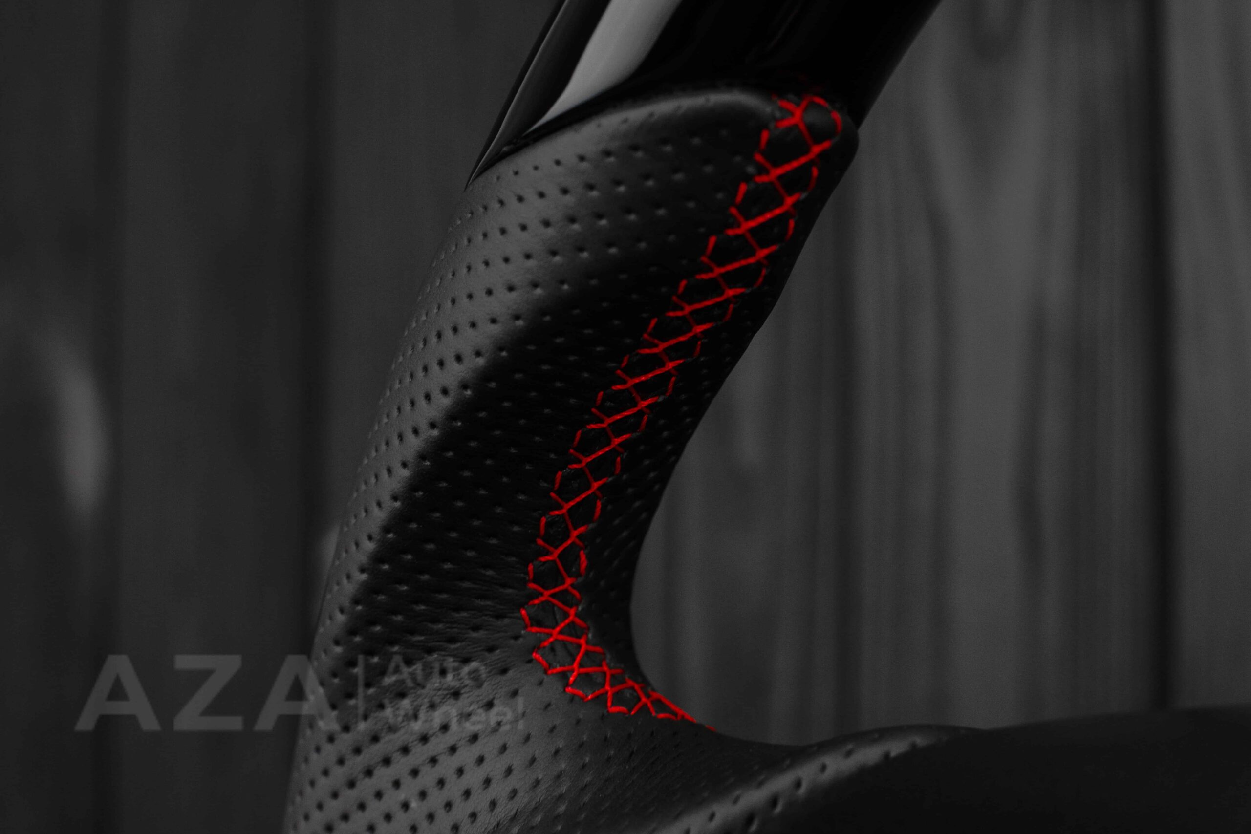 Steering wheel Ford Lightning/Ranger/Explorer 99-2004 Piano Black/Napa leather/Red Stitch - Image 13
