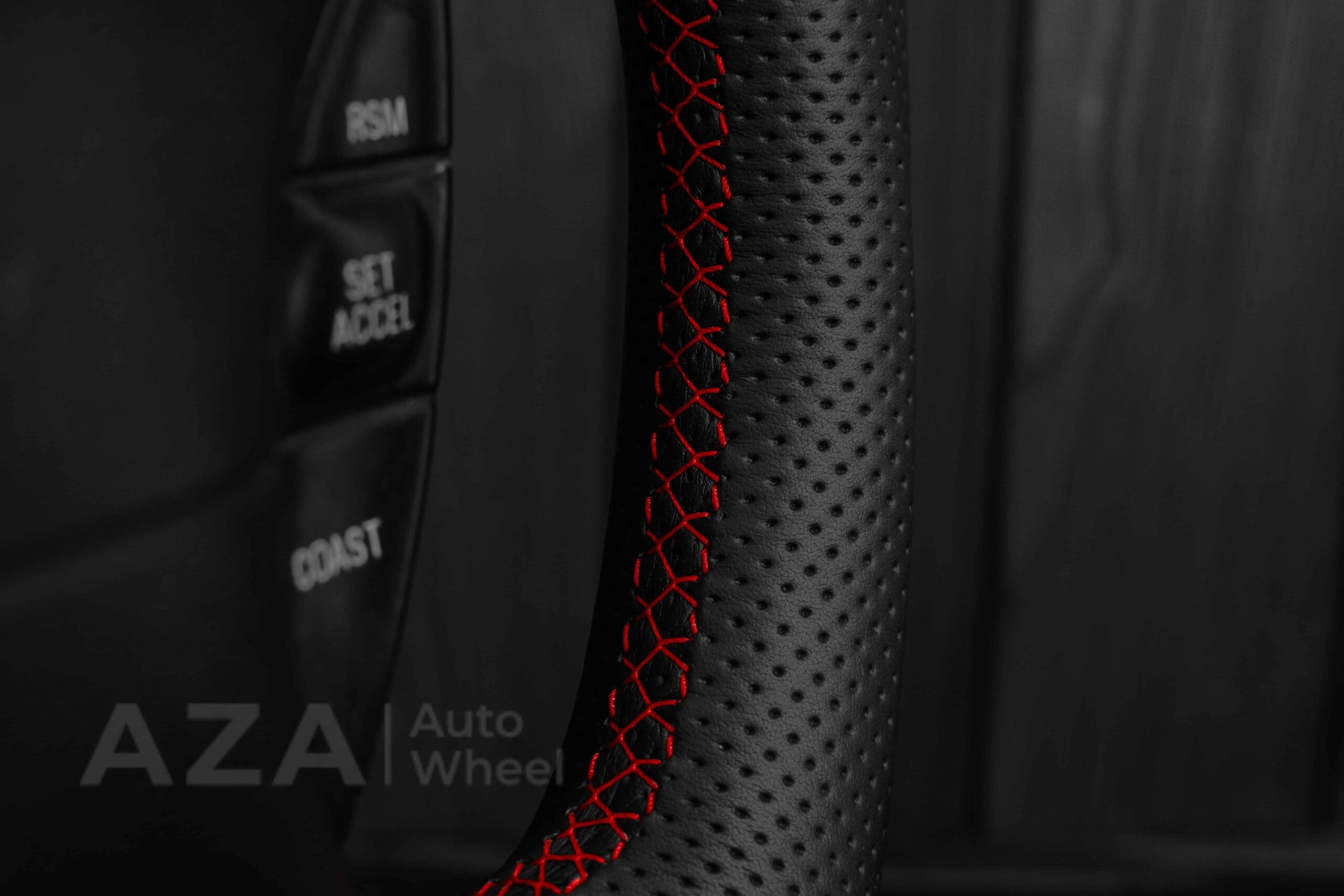 Steering wheel Ford Lightning/Ranger/Explorer 99-2004 Piano Black/Napa leather/Red Stitch - Image 11