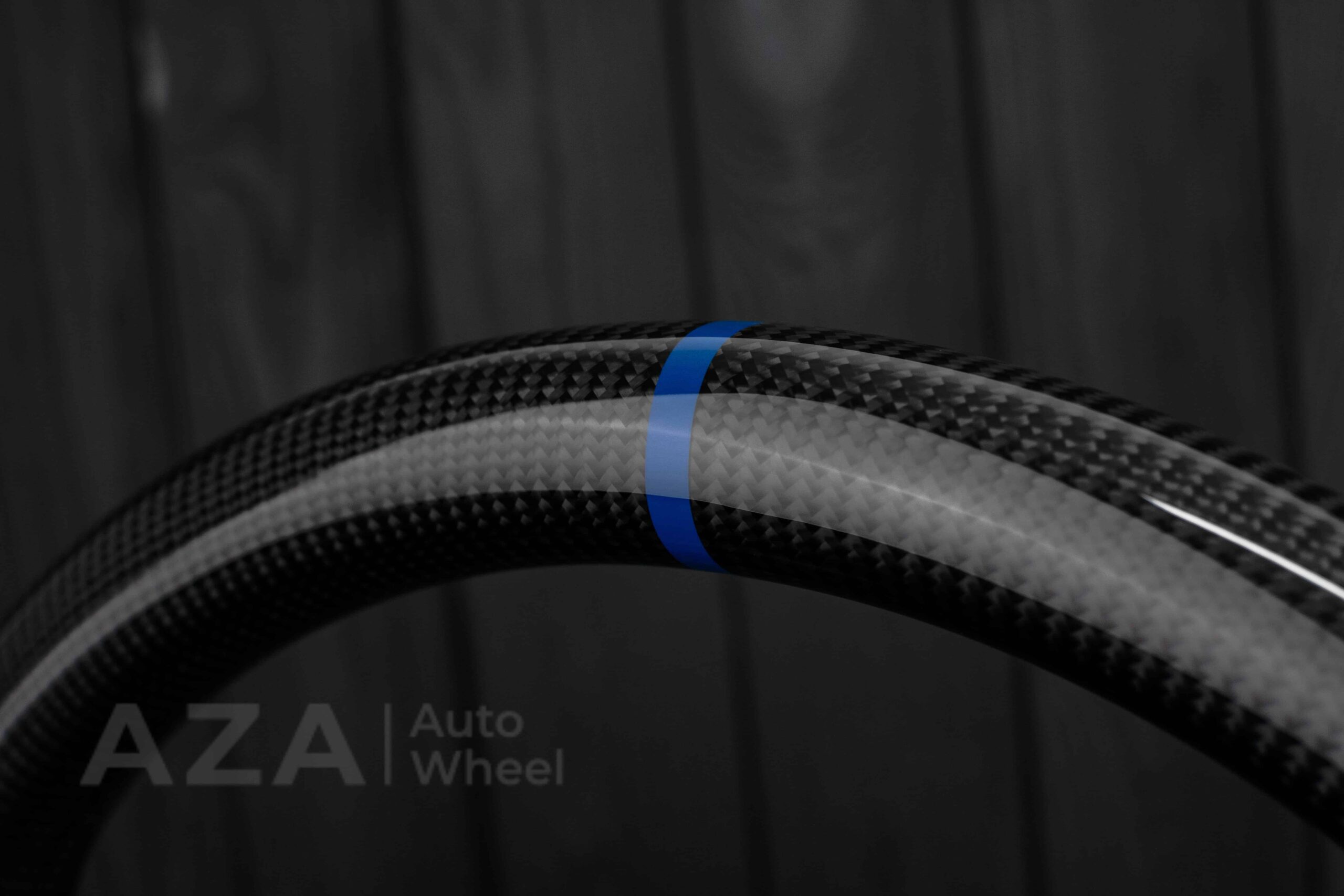 Steering wheel GM, Silverado, Sierra, Yukon, H2, Trailblazer (2003+) Carbon fiber/Perforated leather/Blue details - Image 15