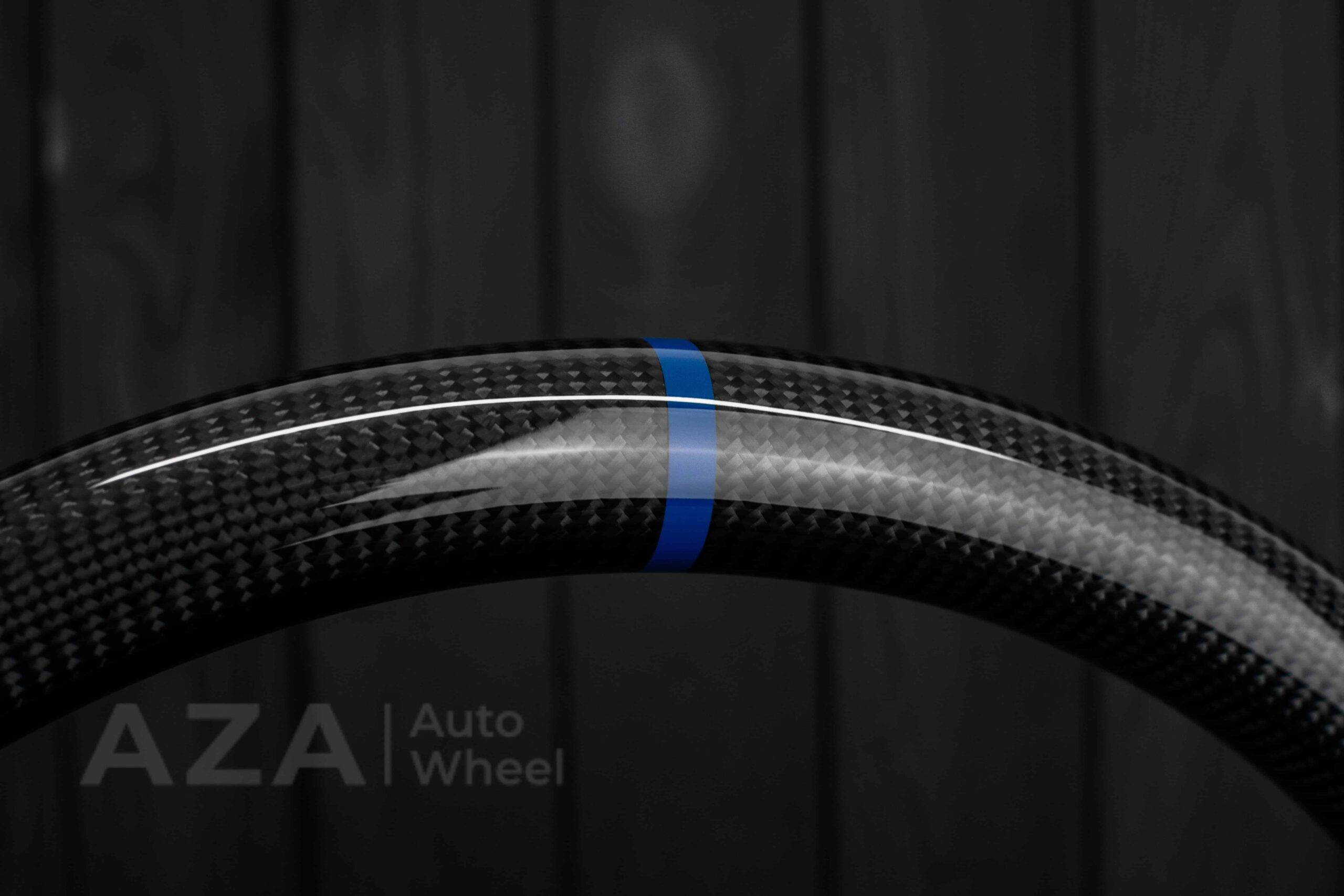 Steering wheel GM, Silverado, Sierra, Yukon, H2, Trailblazer (2003+) Carbon fiber/Perforated leather/Blue details - Image 13