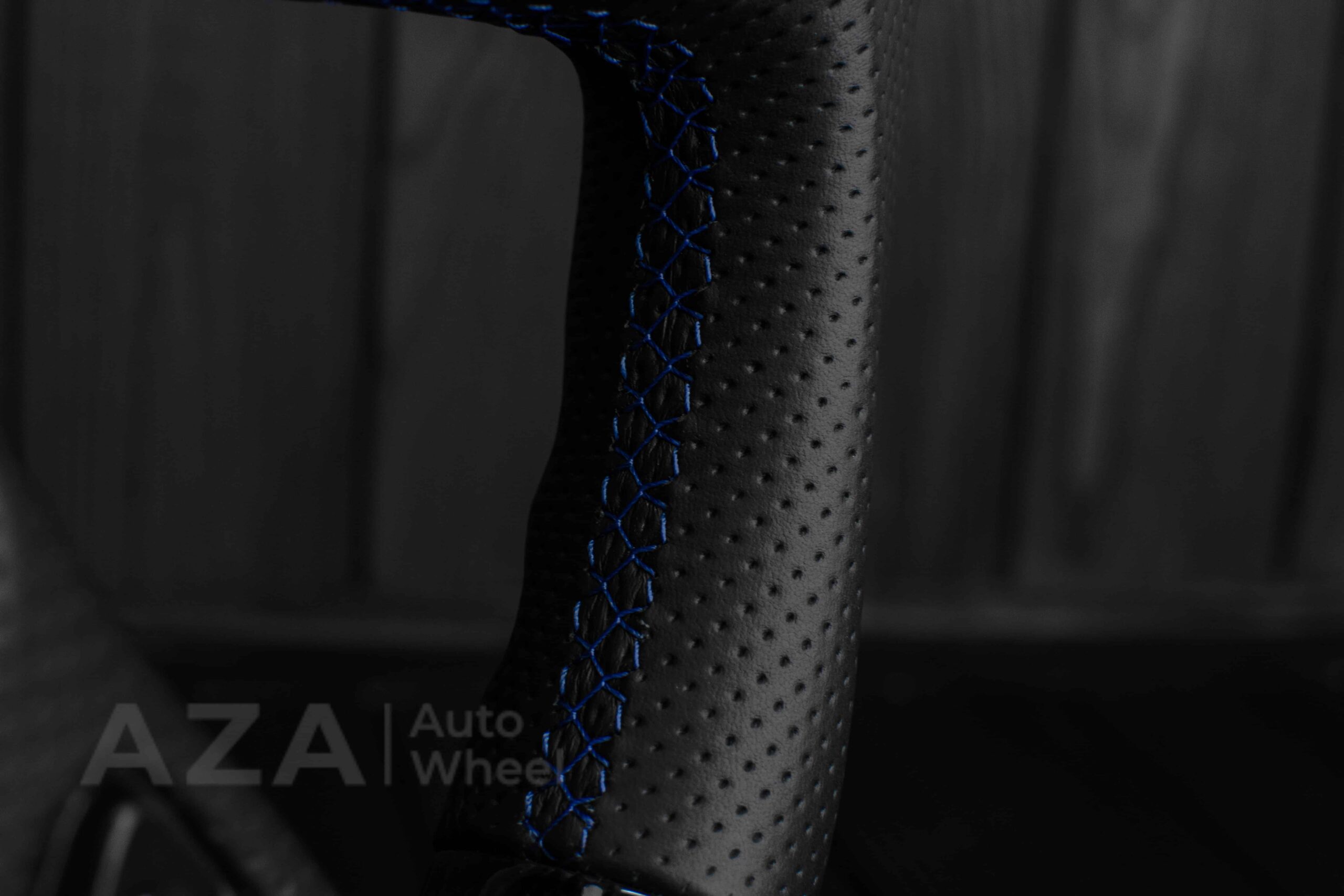 Steering wheel GM, Silverado, Sierra, Yukon, H2, Trailblazer (2003+) Carbon fiber/Perforated leather/Blue details - Image 12