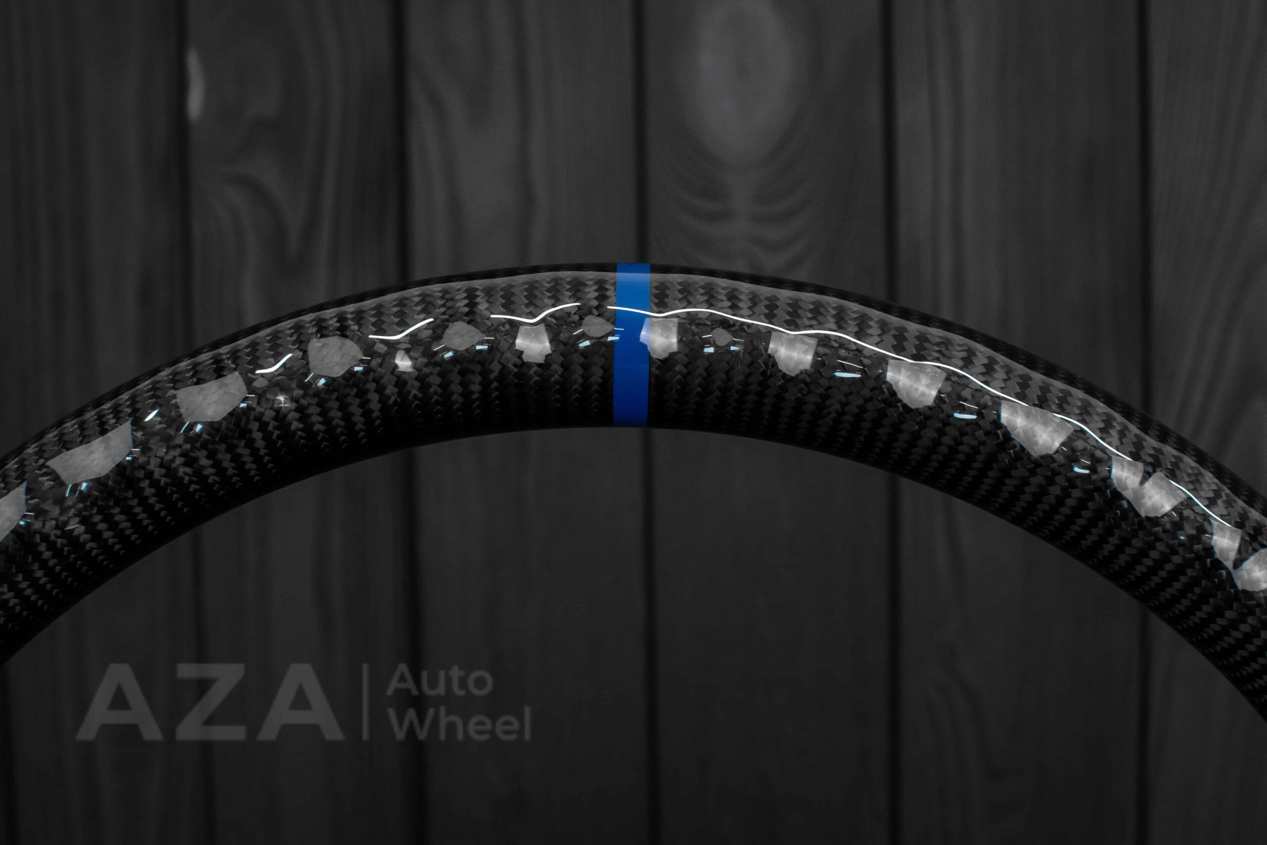 Steering wheel GM, Silverado, Sierra, Yukon, H2, Trailblazer (2003+) Carbon fiber/Perforated leather/Blue details - Image 11
