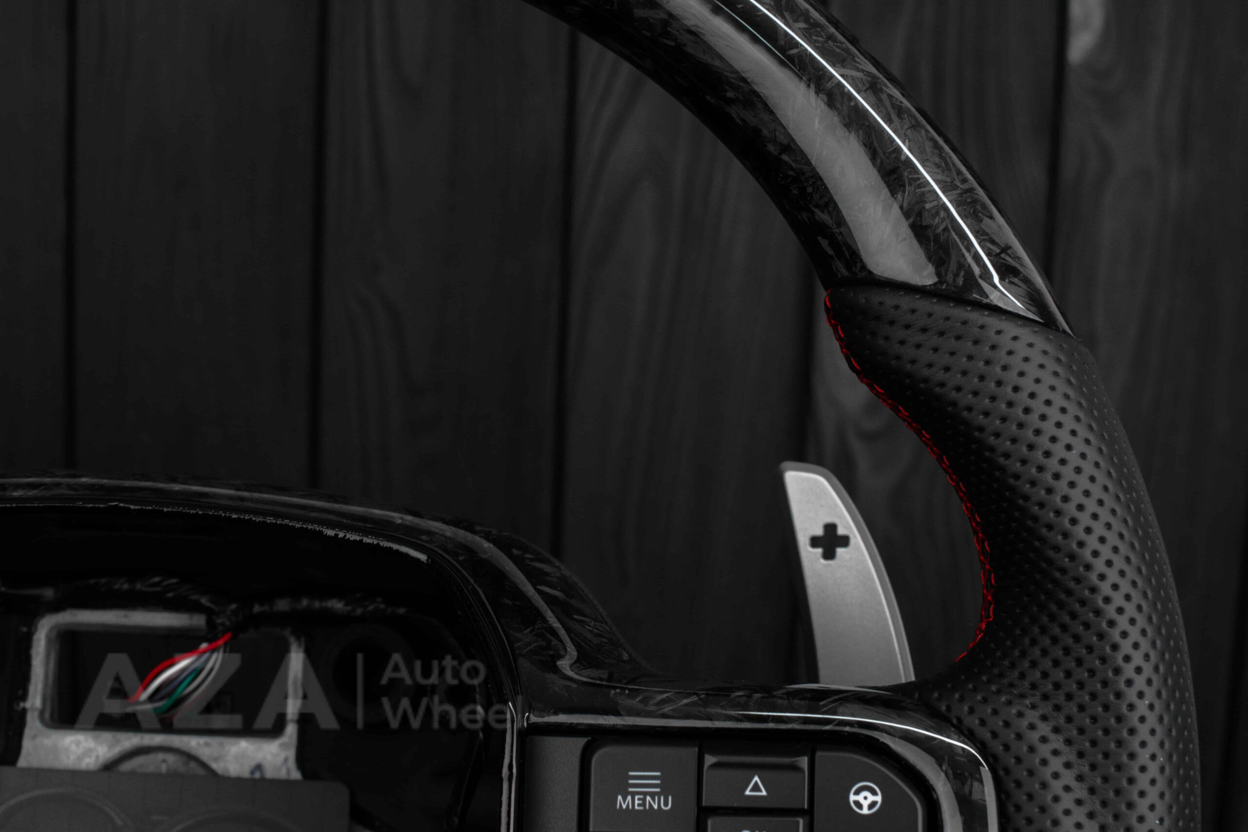 Steering wheel FORD RAPTOR 2021-2025 Forged Carbon fiber/Perforated leather/Red stitch/Heated - Image 24