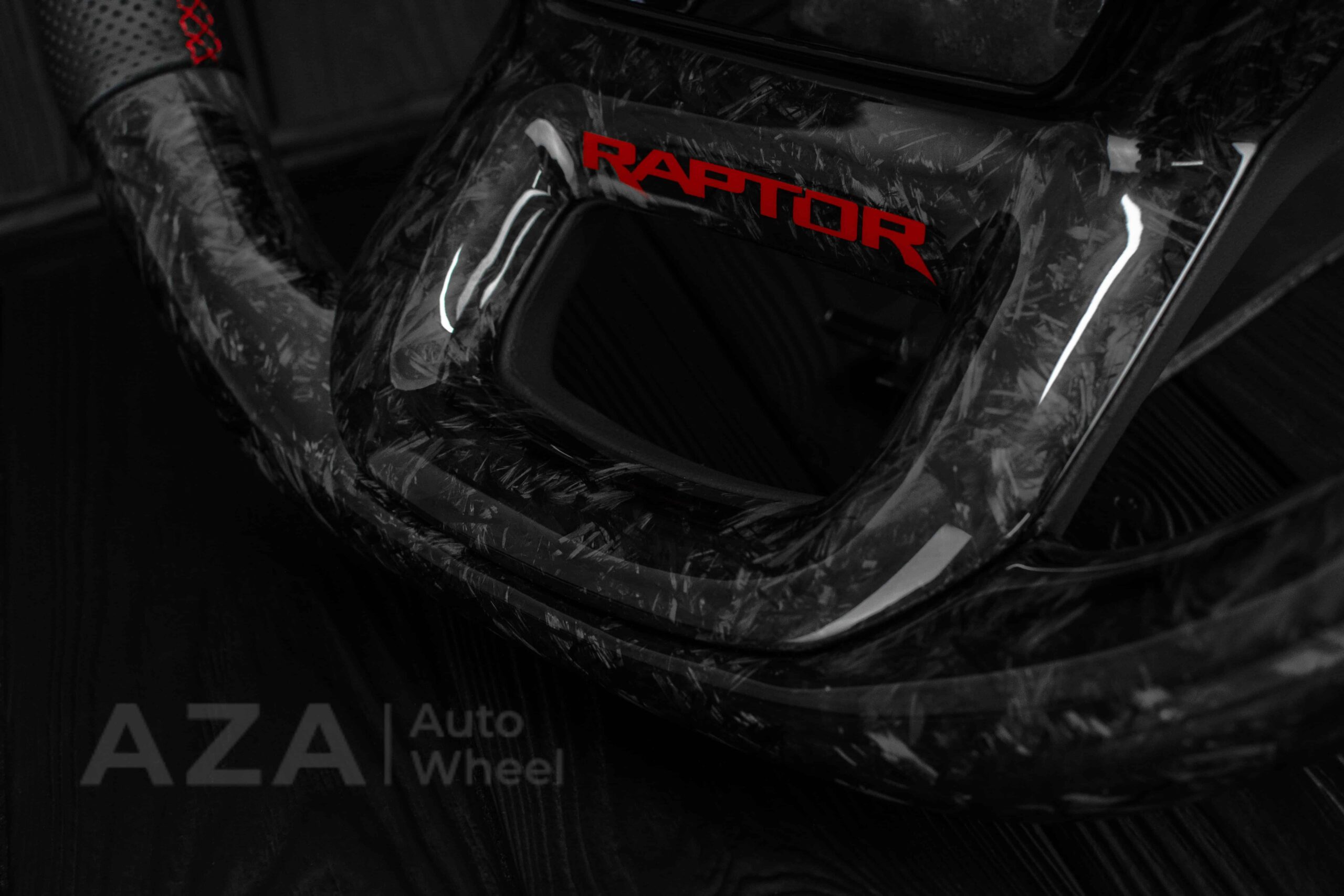 Steering wheel FORD RAPTOR 2021-2025 Forged Carbon fiber/Perforated leather/Red stitch/Heated - Image 17
