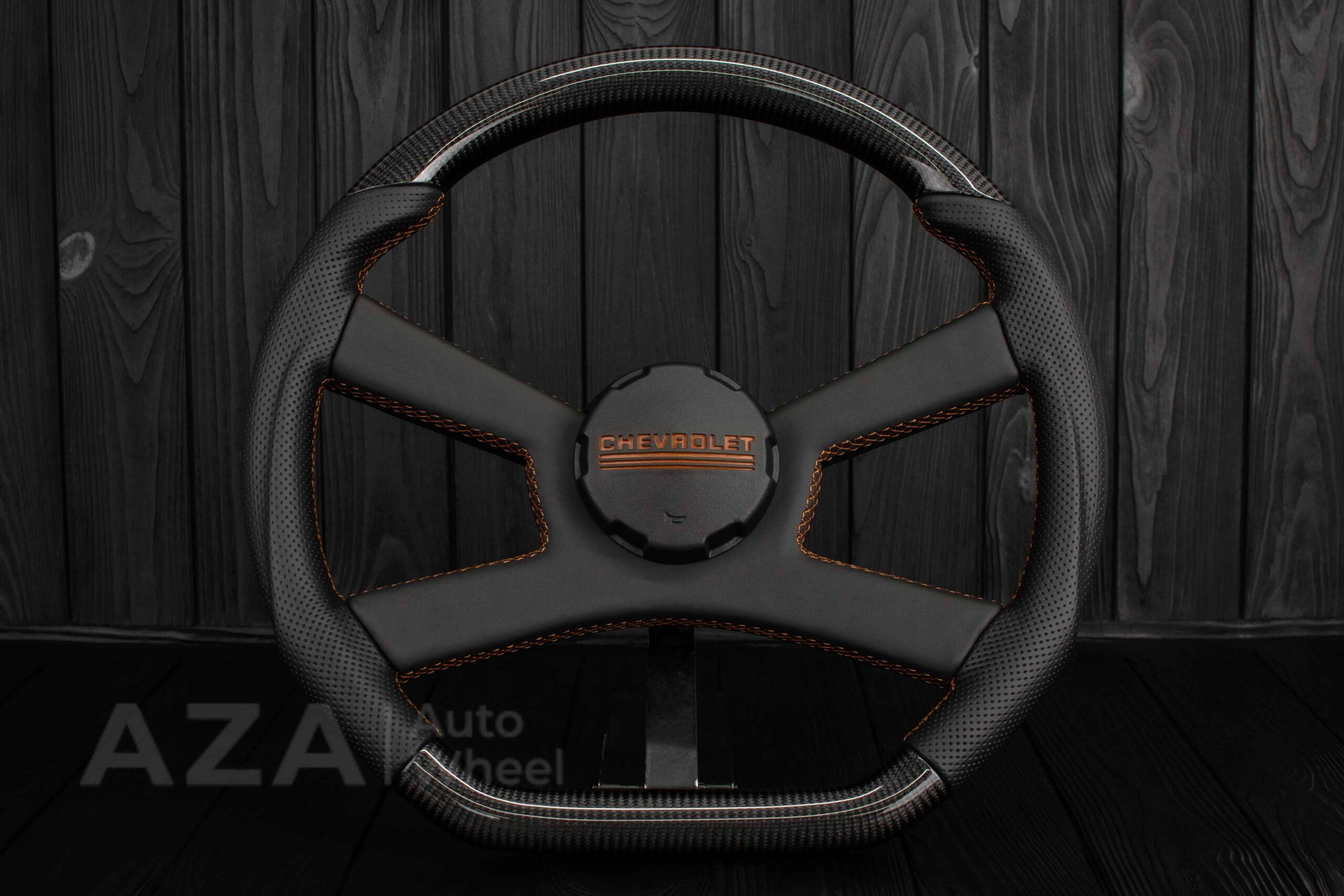 Steering wheel GM, OBS, C/K Silverado, Suburan (1988-1994) Carbon fiber/Perforated leather/Brown Accents
