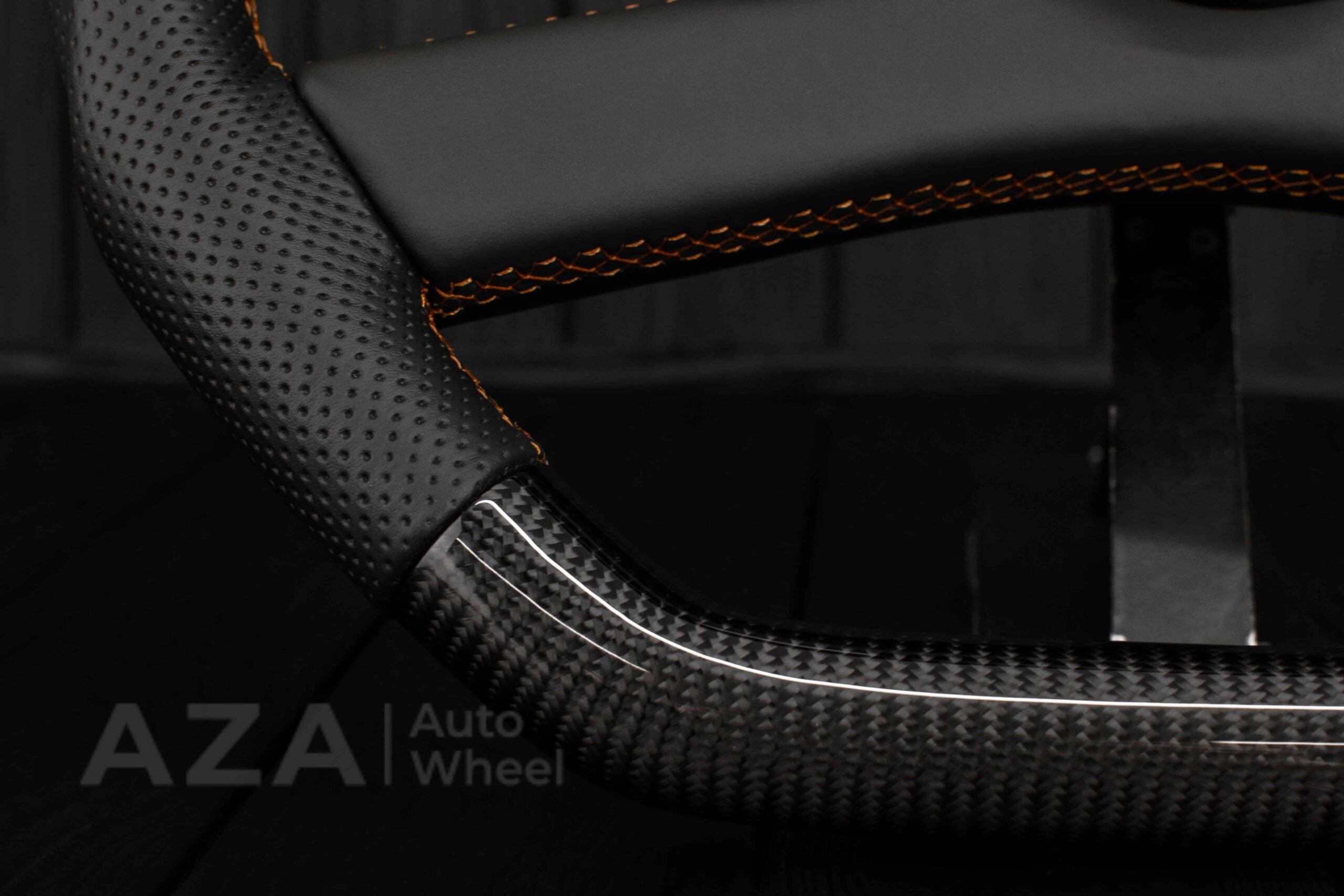 Steering wheel GM, OBS, C/K Silverado, Suburan (1988-1994) Carbon fiber/Perforated leather/Brown Accents - Image 23