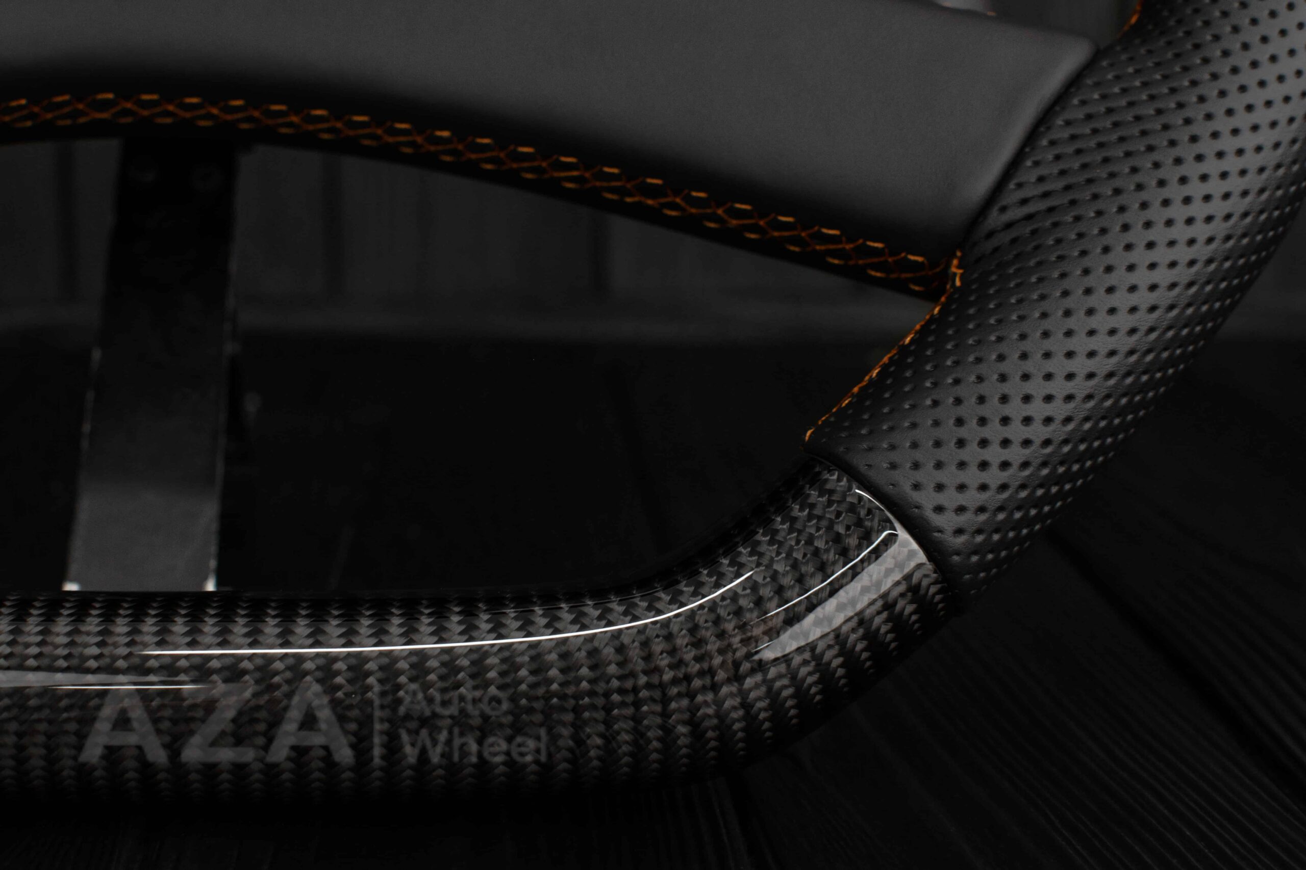 Steering wheel GM, OBS, C/K Silverado, Suburan (1988-1994) Carbon fiber/Perforated leather/Brown Accents - Image 22