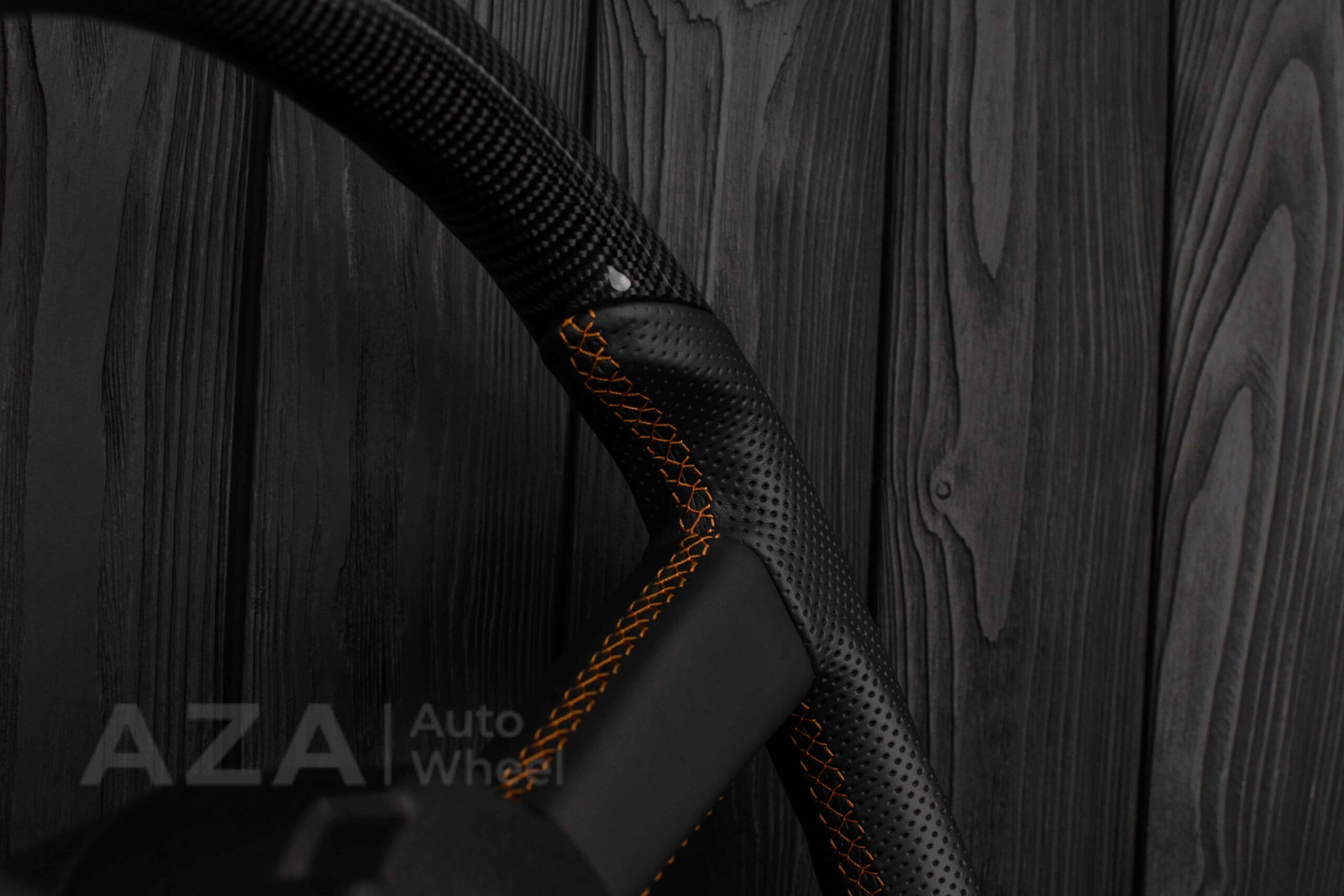 Steering wheel GM, OBS, C/K Silverado, Suburan (1988-1994) Carbon fiber/Perforated leather/Brown Accents - Image 17