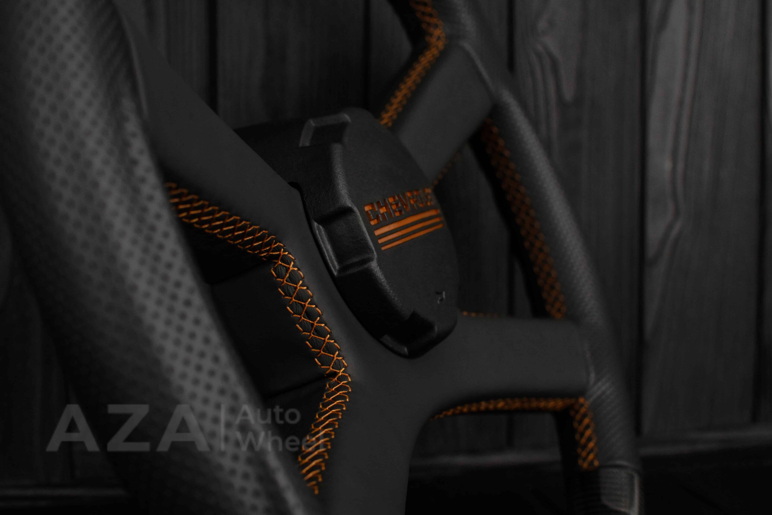 Steering wheel GM, OBS, C/K Silverado, Suburan (1988-1994) Carbon fiber/Perforated leather/Brown Accents - Image 14