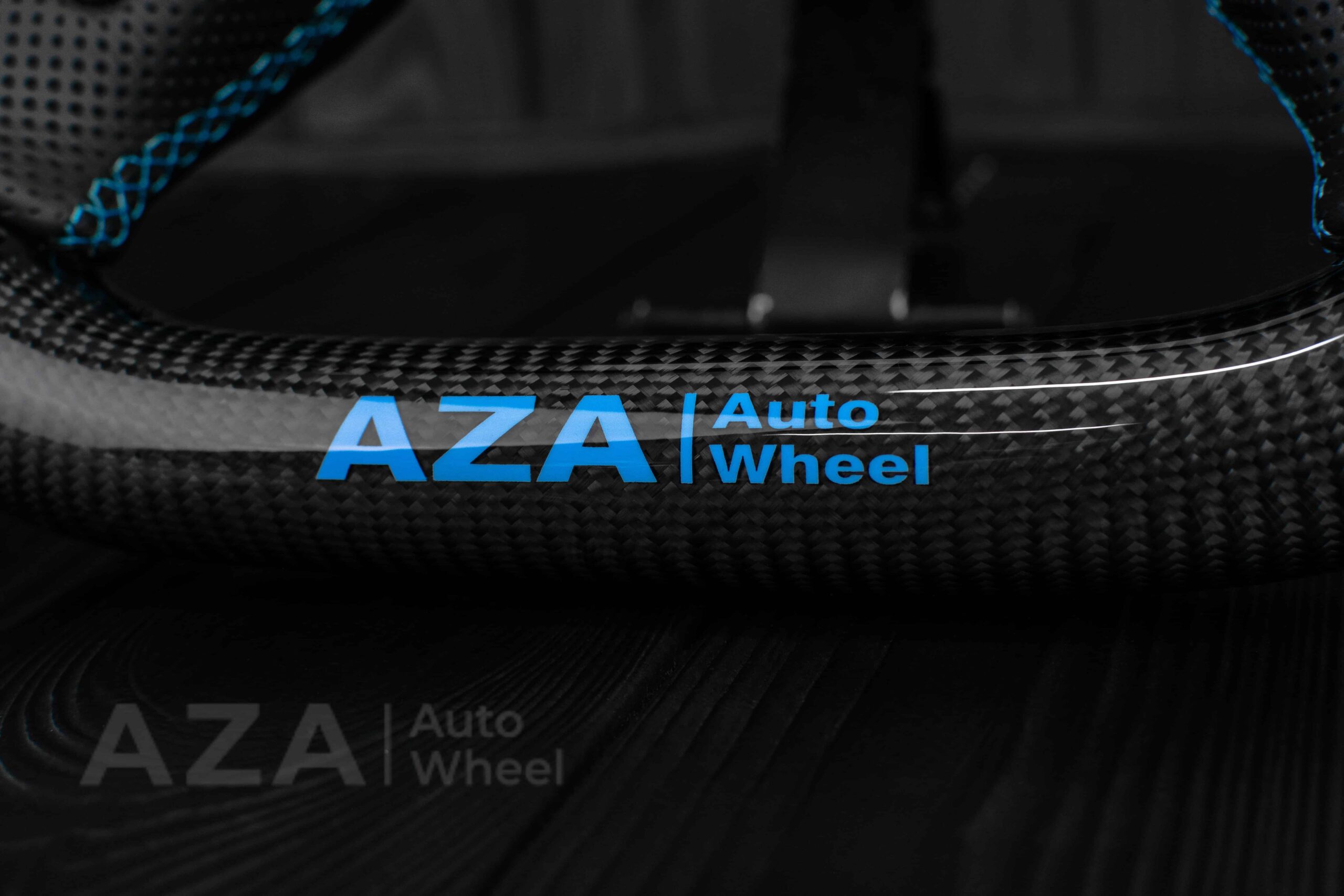 Steering wheel GM, Silverado, Sierra, Yukon, H2, Trailblazer (2003+) Carbon fiber/Perforated leather/Light Blue/Aza Auto Wheel Special Edition - Image 22