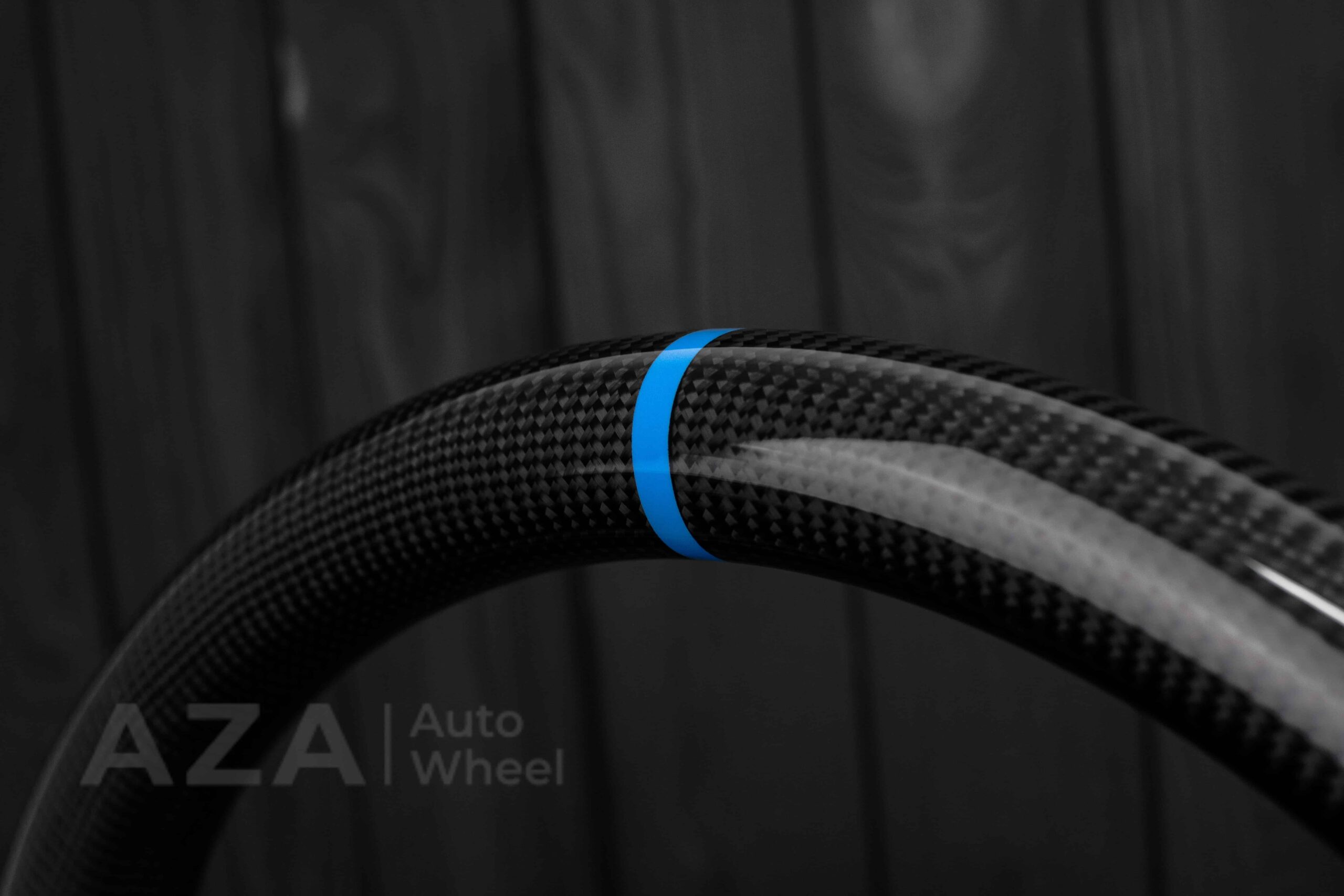 Steering wheel GM, Silverado, Sierra, Yukon, H2, Trailblazer (2003+) Carbon fiber/Perforated leather/Light Blue/Aza Auto Wheel Special Edition - Image 15