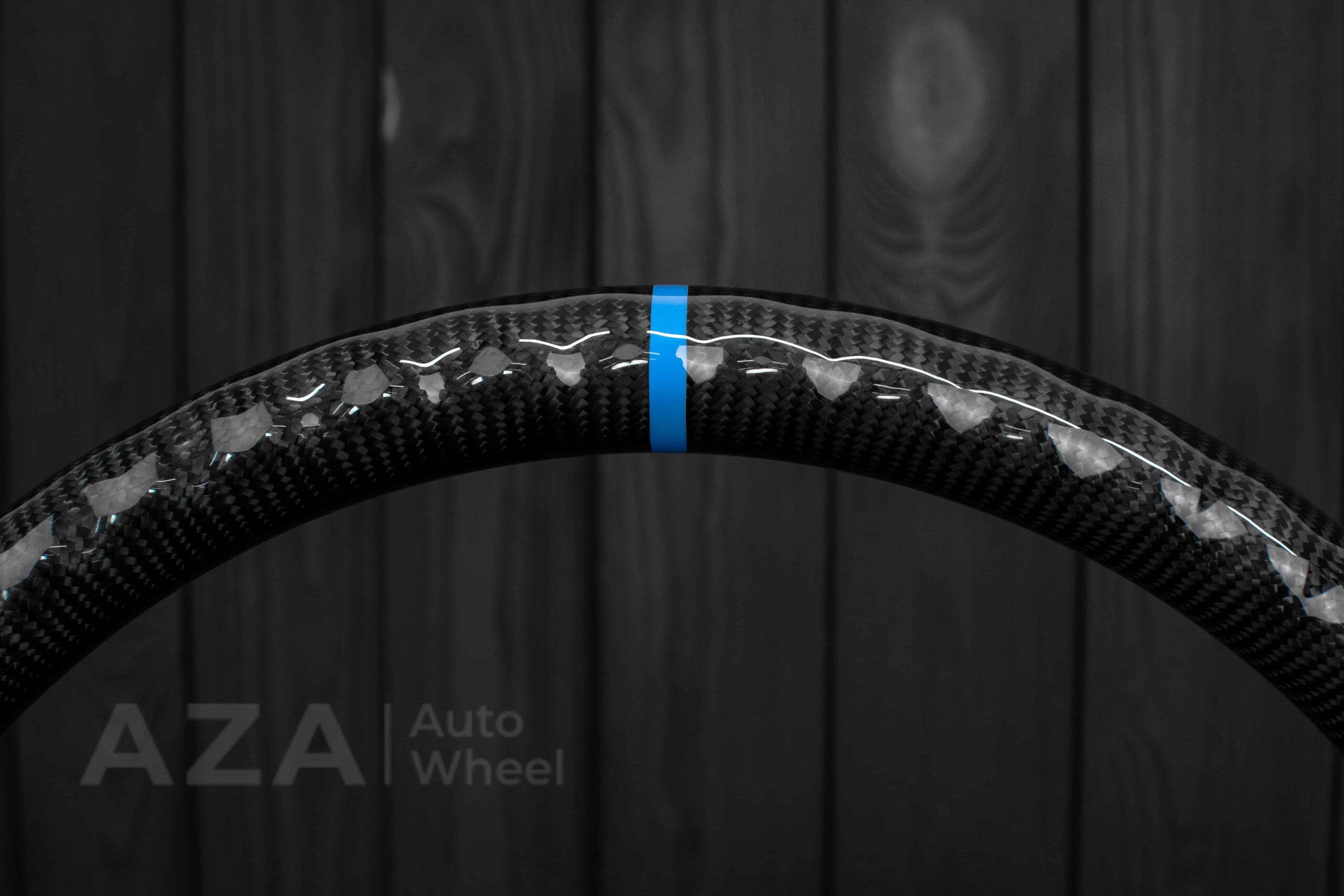 Steering wheel GM, Silverado, Sierra, Yukon, H2, Trailblazer (2003+) Carbon fiber/Perforated leather/Light Blue/Aza Auto Wheel Special Edition - Image 11