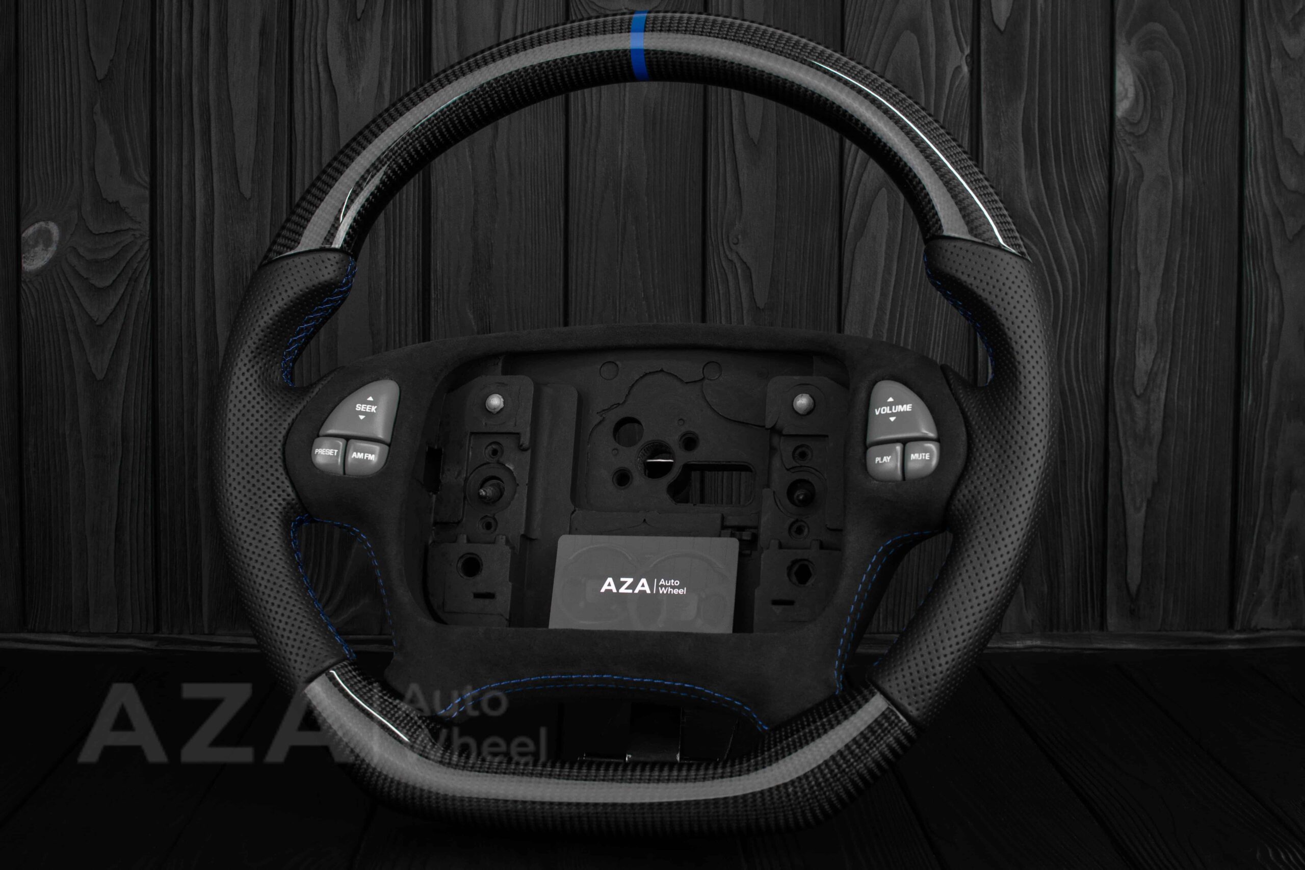 Steering wheel Pontiac Firebird/Trans Am Carbon fiber/Alcantara/Blue Accents - Image 5