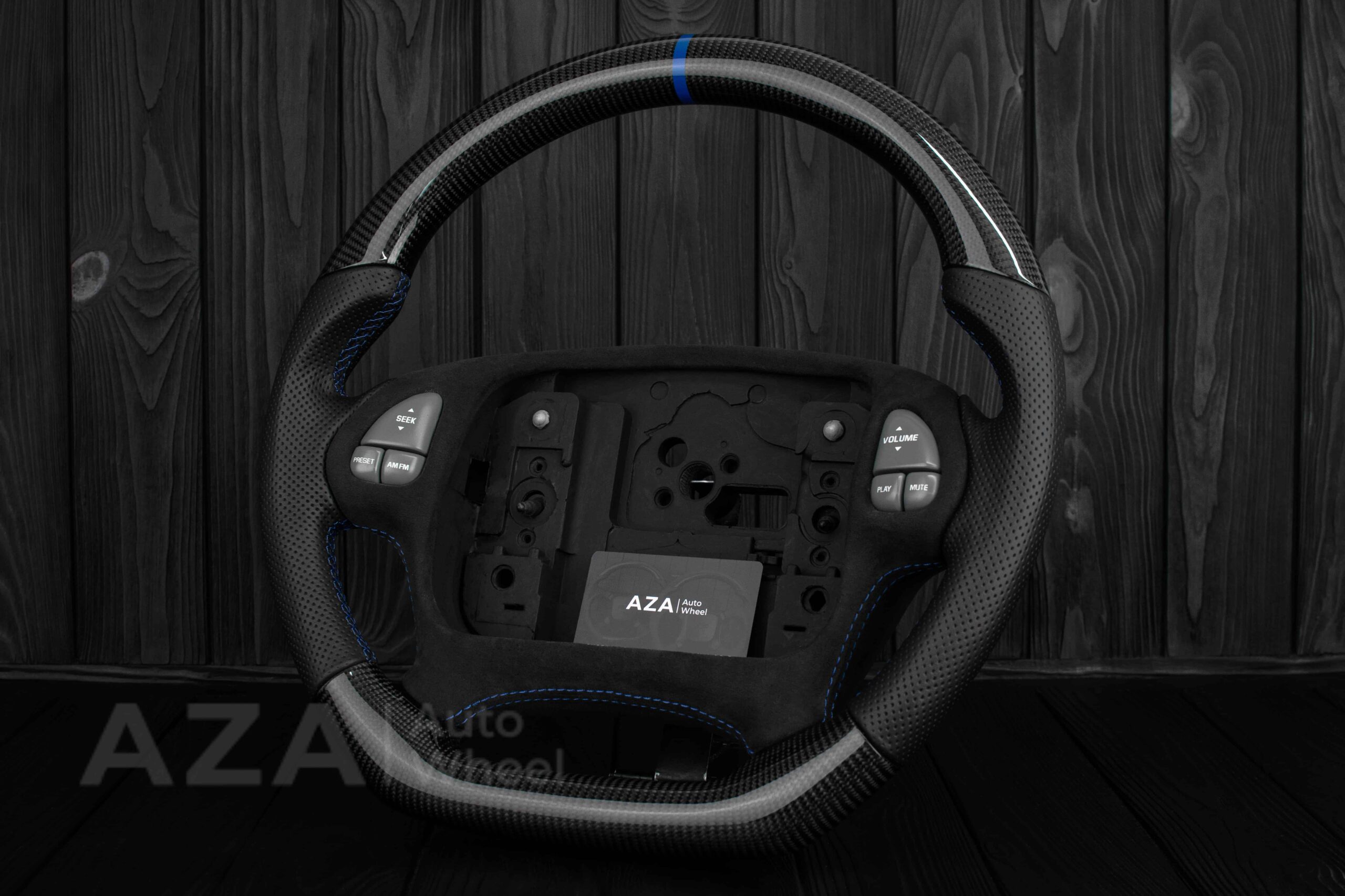 Steering wheel Pontiac Firebird/Trans Am Carbon fiber/Alcantara/Blue Accents - Image 6