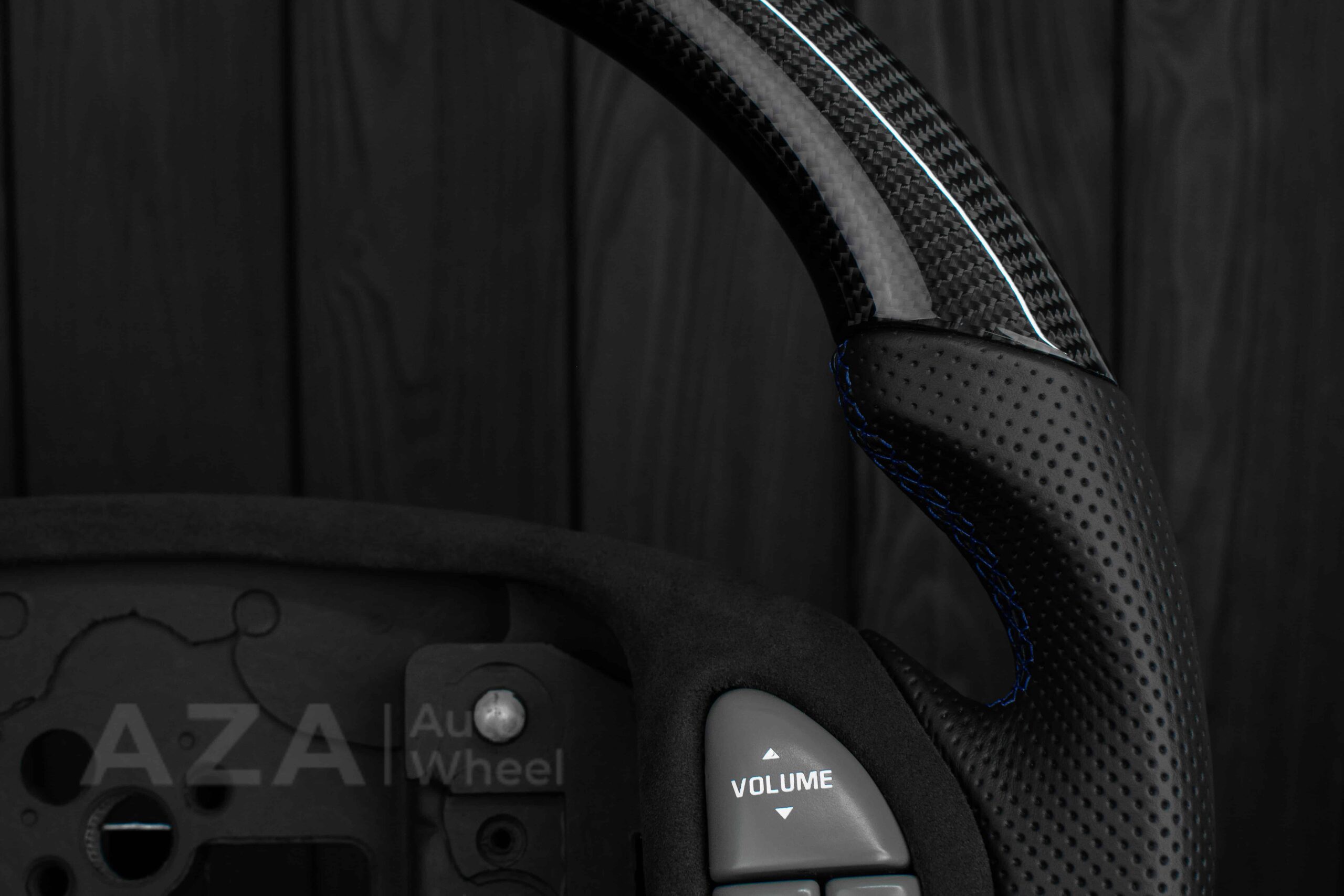 Steering wheel Pontiac Firebird/Trans Am Carbon fiber/Alcantara/Blue Accents - Image 24