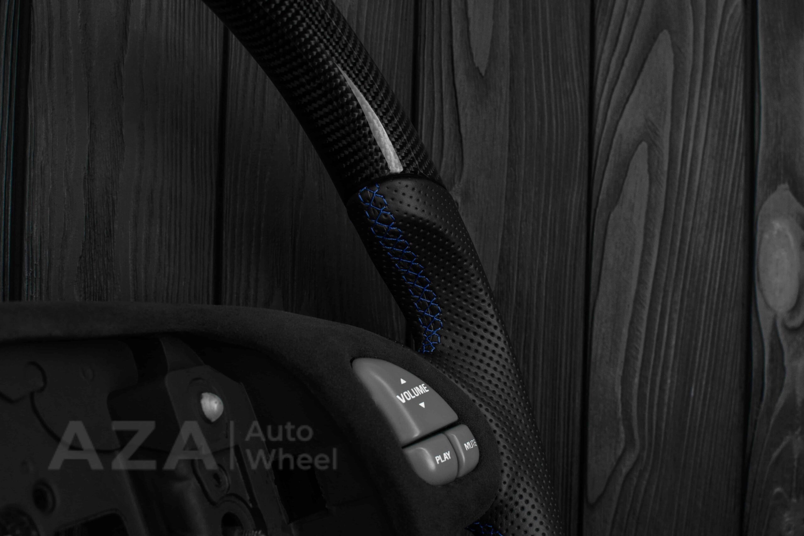 Steering wheel Pontiac Firebird/Trans Am Carbon fiber/Alcantara/Blue Accents - Image 16