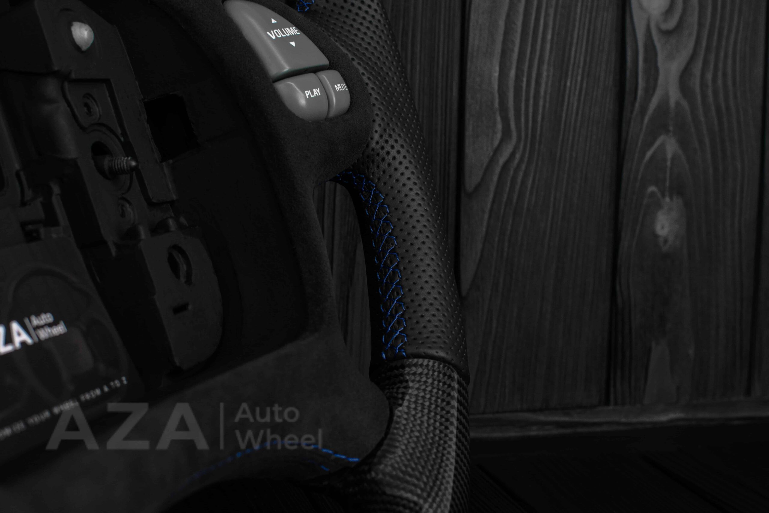 Steering wheel Pontiac Firebird/Trans Am Carbon fiber/Alcantara/Blue Accents - Image 15