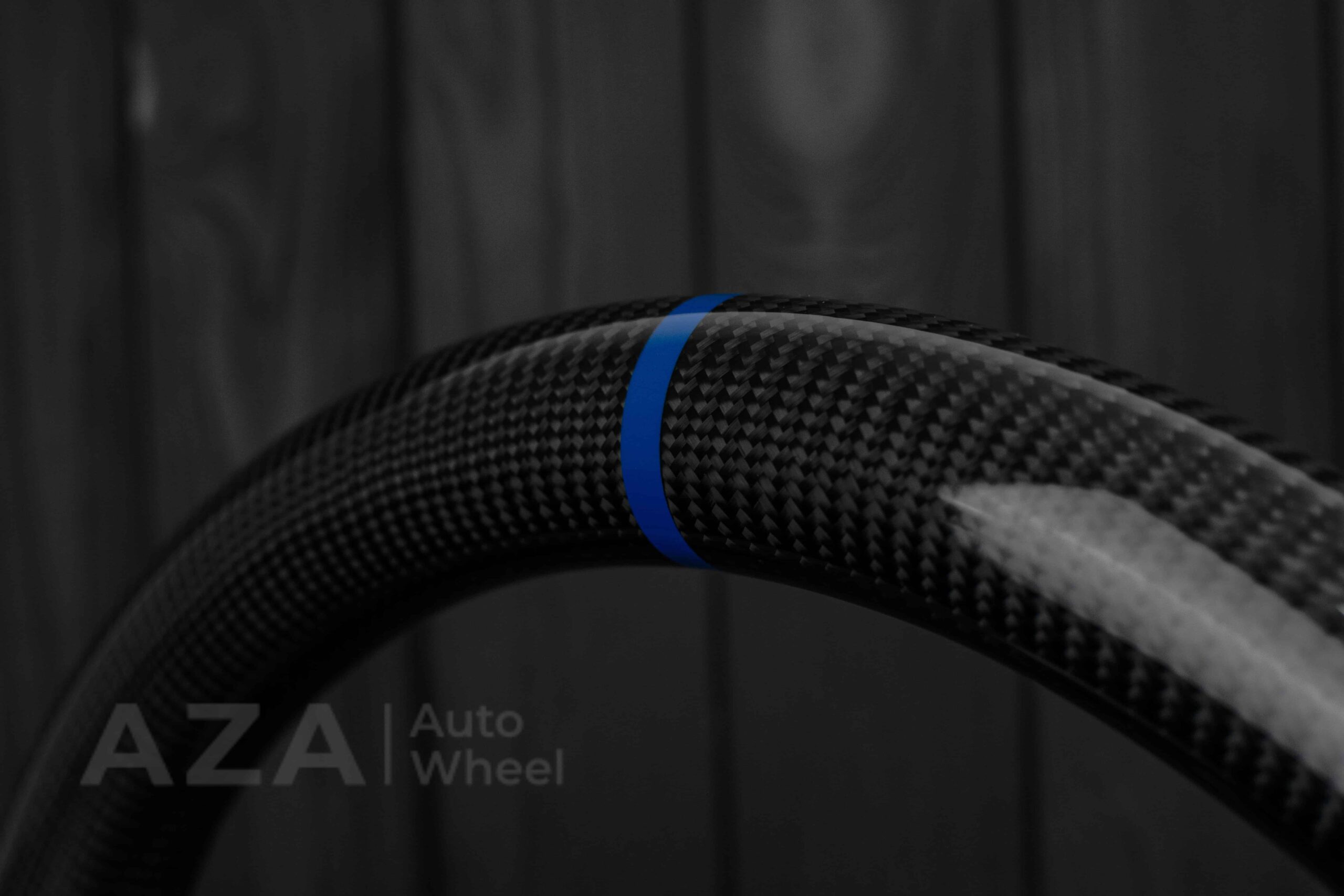 Steering wheel Pontiac Firebird/Trans Am Carbon fiber/Alcantara/Blue Accents - Image 12