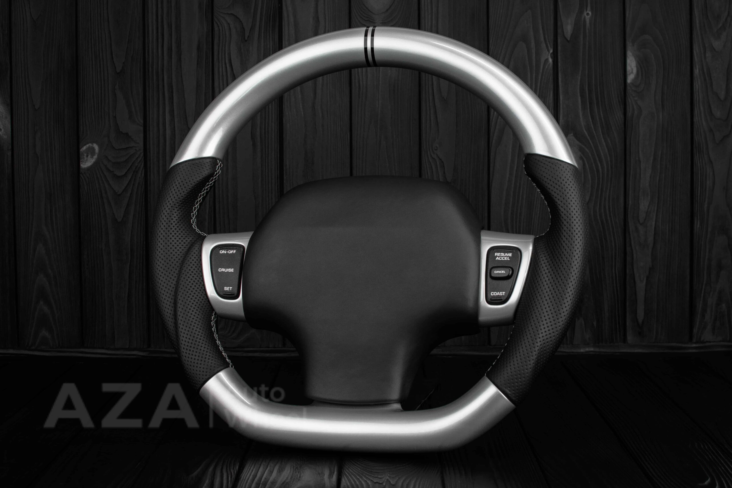 Steering wheel Plymouth/Chrysler Prowler Silver/Perforated leather/Black stripe - Image 3