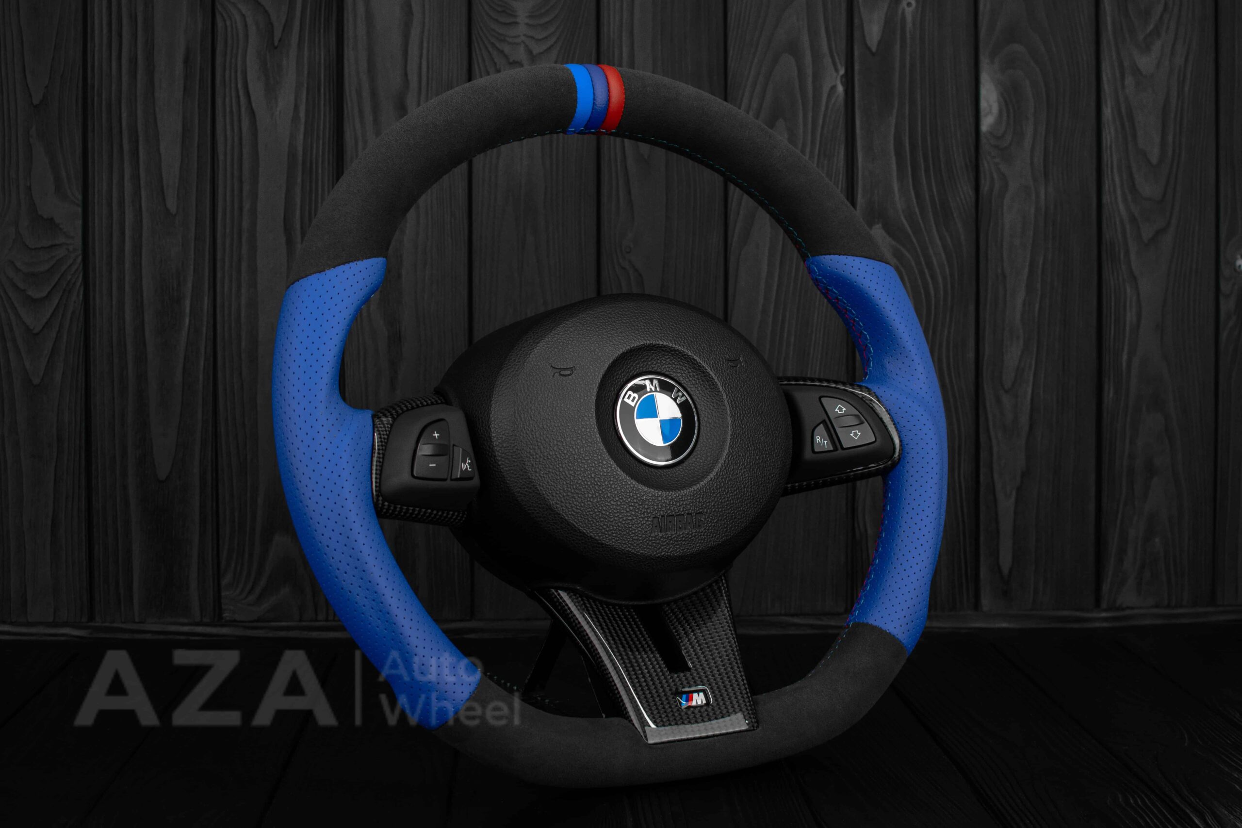 Steering wheel BMW Z4 M 2006-2009 Carbon fiber trims/Alcantara/Dark Blue leather/M stripe - Image 5