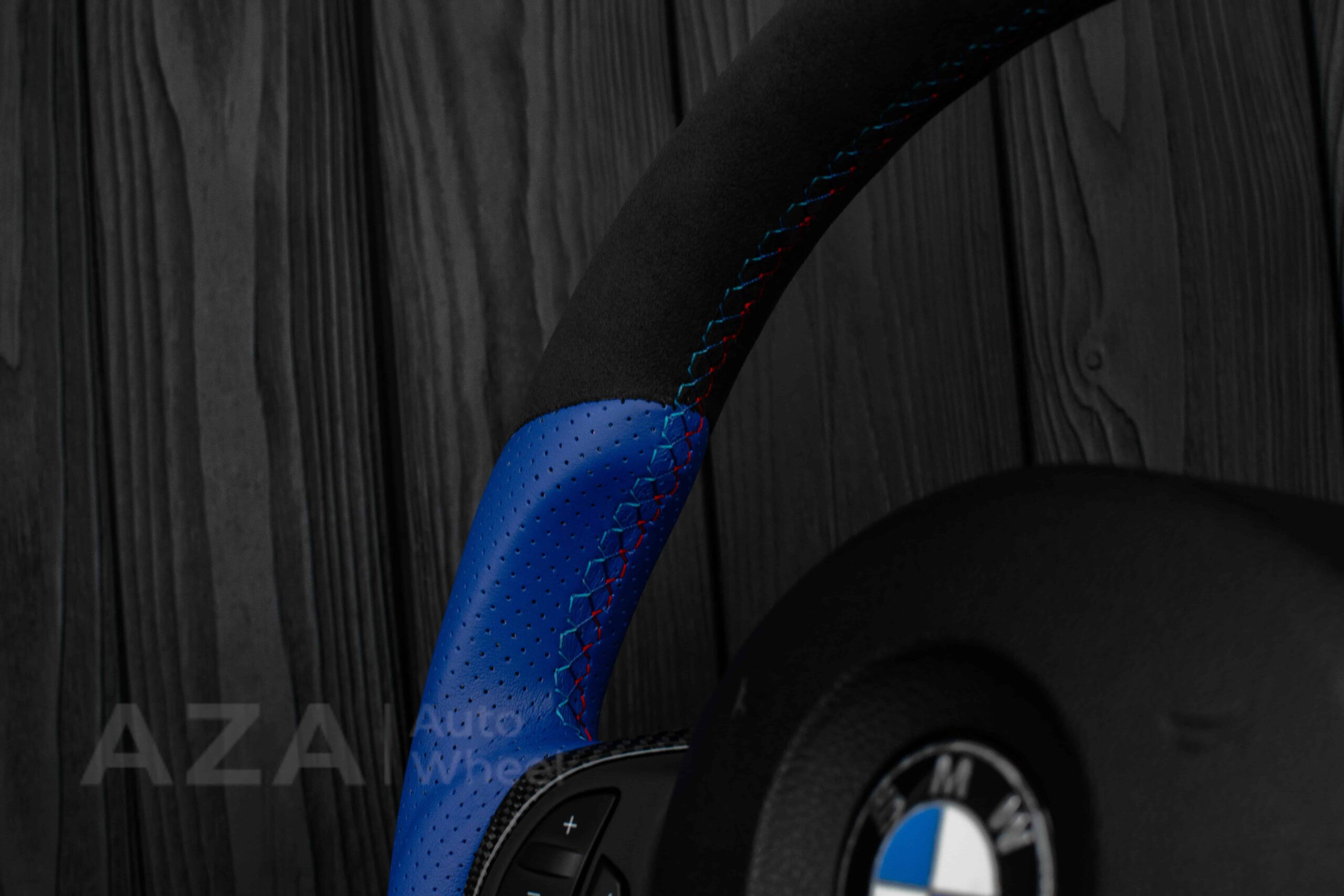 Steering wheel BMW Z4 M 2006-2009 Carbon fiber trims/Alcantara/Dark Blue leather/M stripe - Image 17