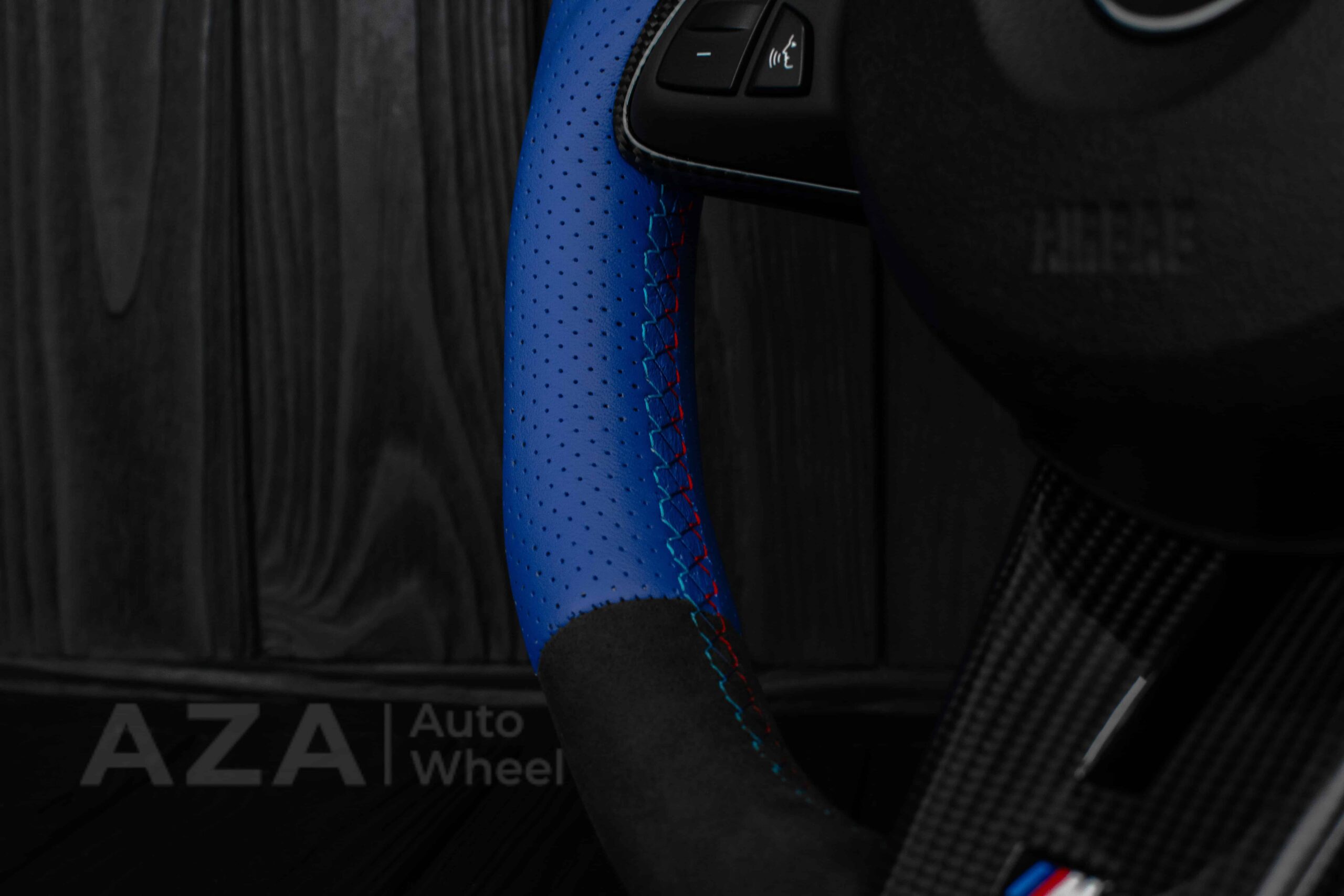 Steering wheel BMW Z4 M 2006-2009 Carbon fiber trims/Alcantara/Dark Blue leather/M stripe - Image 18