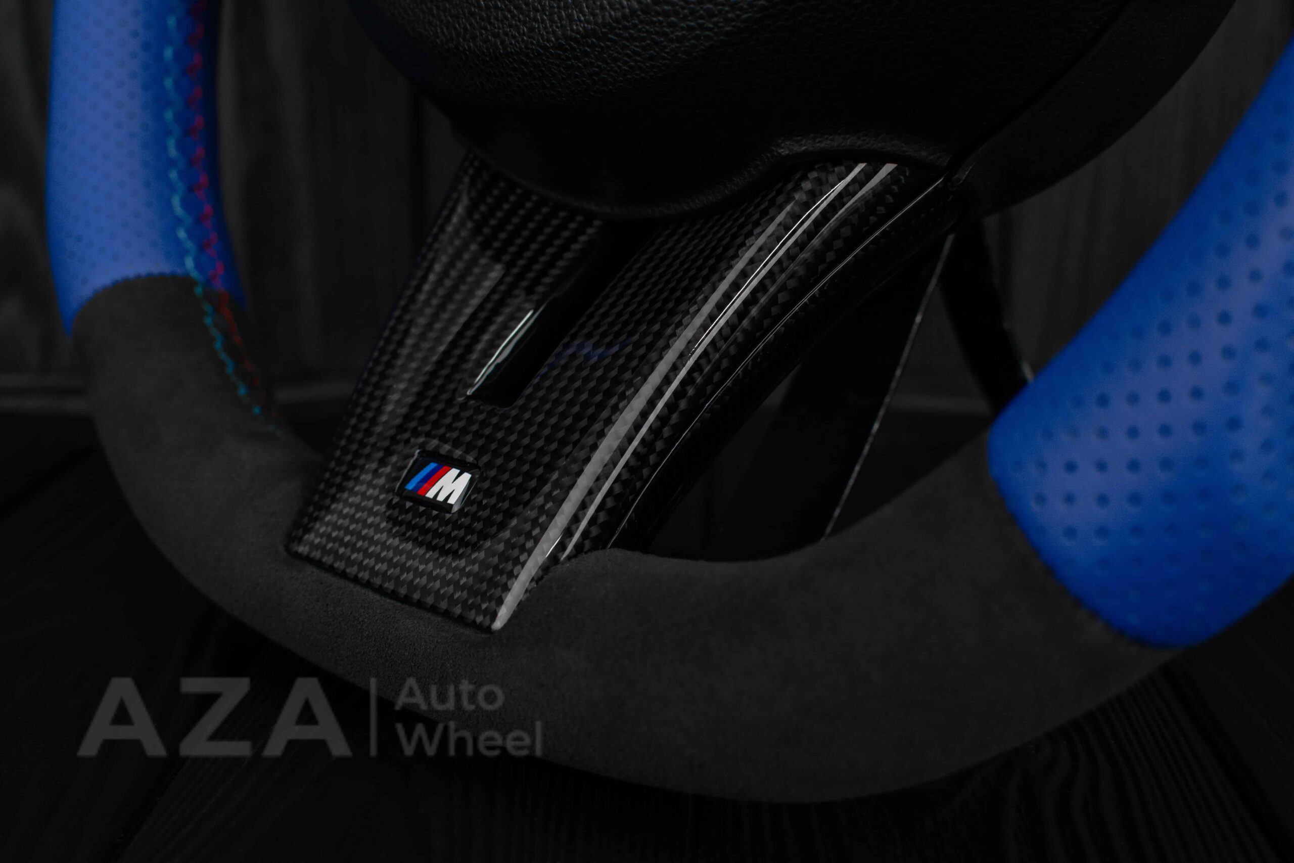 Steering wheel BMW Z4 M 2006-2009 Carbon fiber trims/Alcantara/Dark Blue leather/M stripe - Image 19