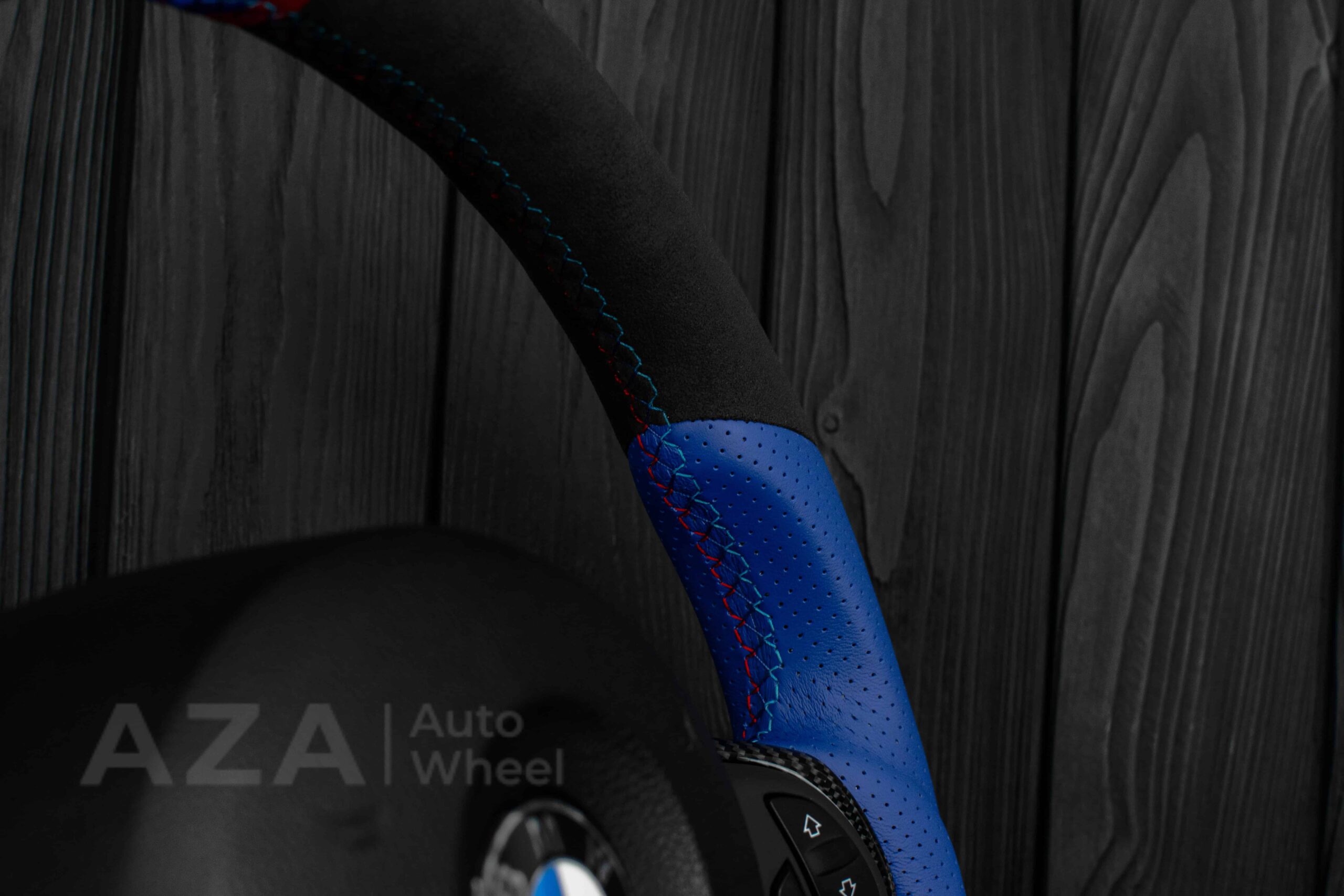 Steering wheel BMW Z4 M 2006-2009 Carbon fiber trims/Alcantara/Dark Blue leather/M stripe - Image 20