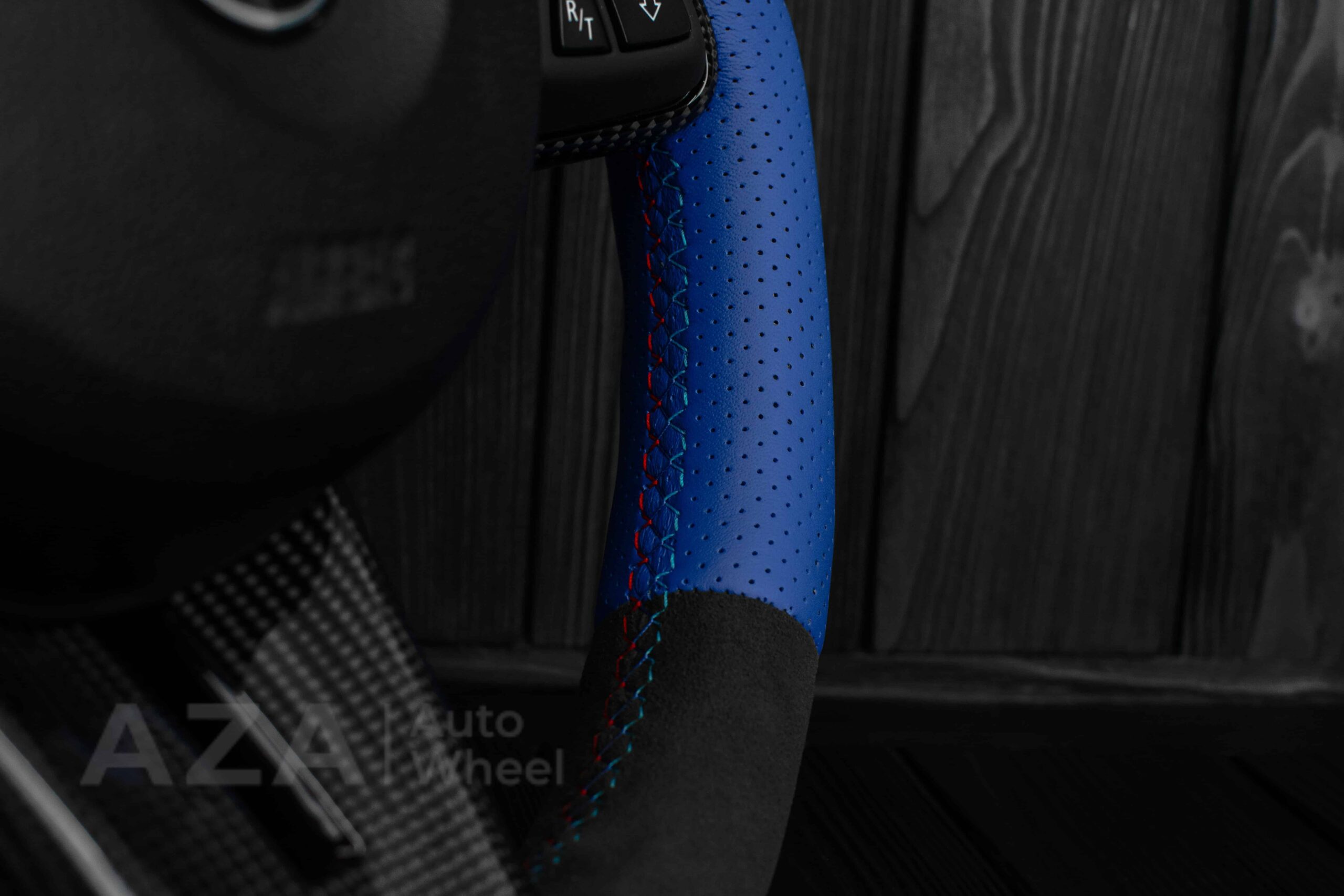 Steering wheel BMW Z4 M 2006-2009 Carbon fiber trims/Alcantara/Dark Blue leather/M stripe - Image 21