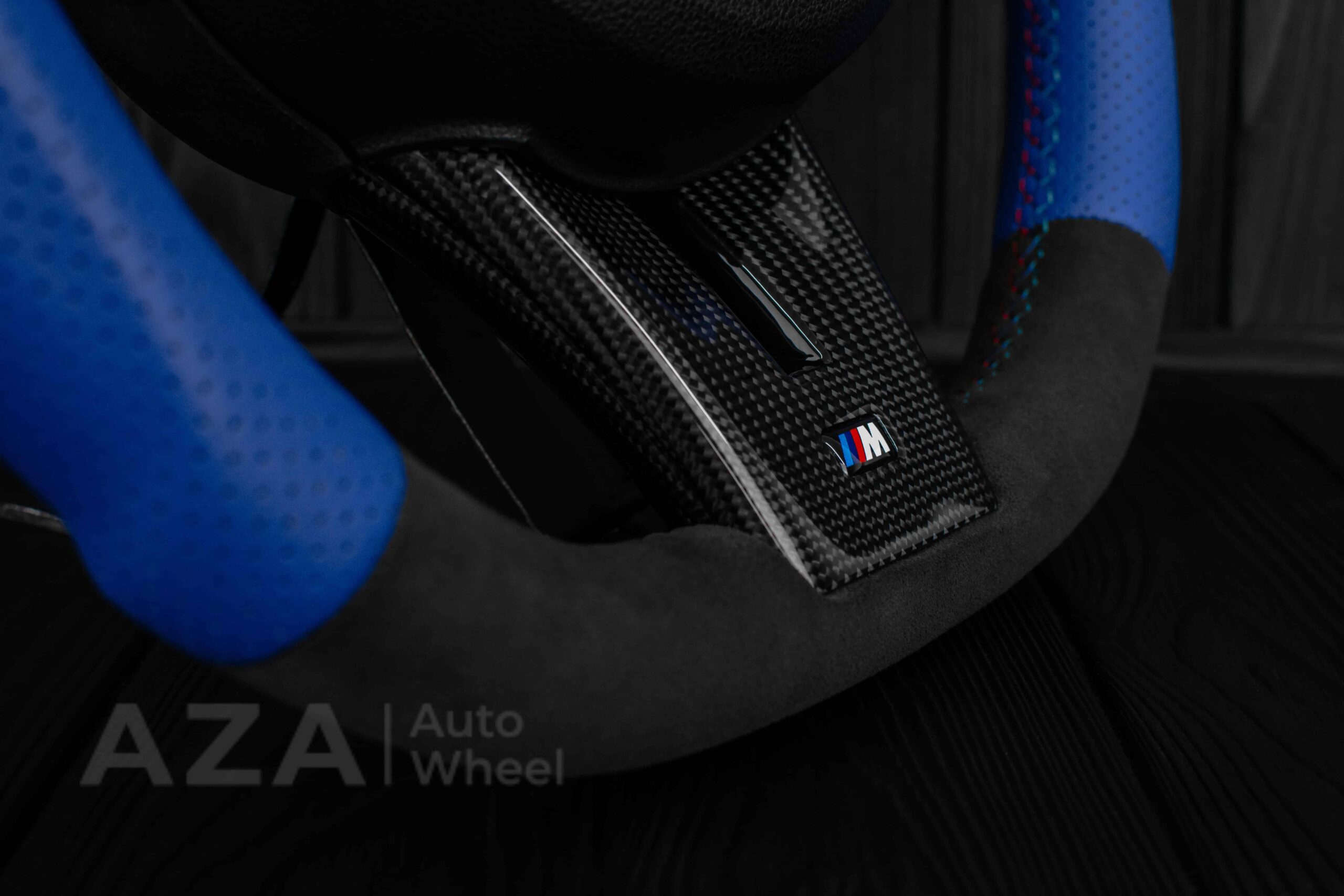 Steering wheel BMW Z4 M 2006-2009 Carbon fiber trims/Alcantara/Dark Blue leather/M stripe - Image 22