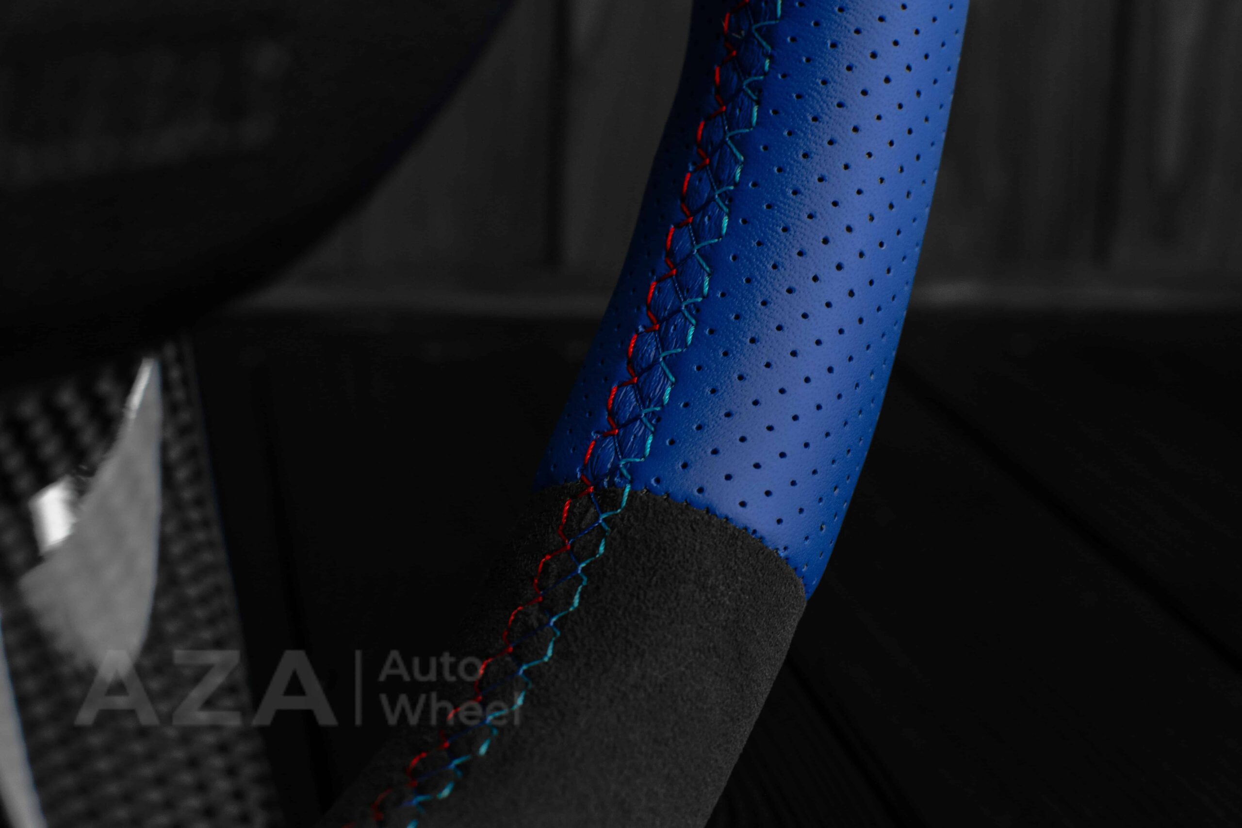 Steering wheel BMW Z4 M 2006-2009 Carbon fiber trims/Alcantara/Dark Blue leather/M stripe - Image 26